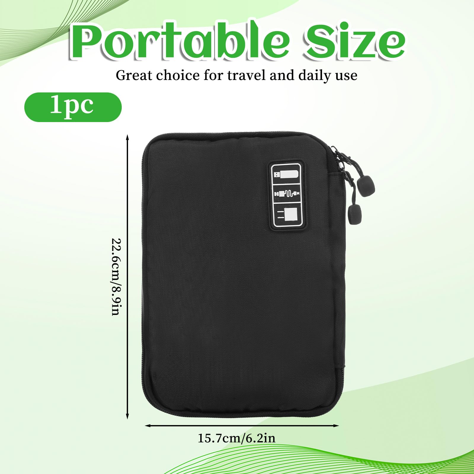 Tucnoeu 2pcs Cord Organizer Bag Travel Cable Organizer Cable Organizers Pouch Portable Tech Organizers Pouch,Travel Case for Cables, Cords, Charger, Phone