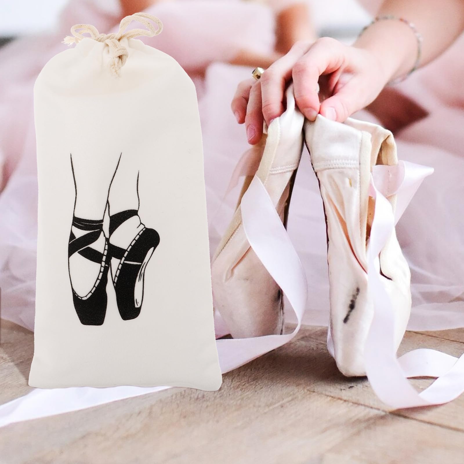BESPORTBLE Bolsa para Zapatillas de Ballet (4 Unidades): Bolsas para Zapatillas de Punta, con cordón, Organizador de para Mujeres, niñas y Bailarinas, Accesorios para Exteriores.
