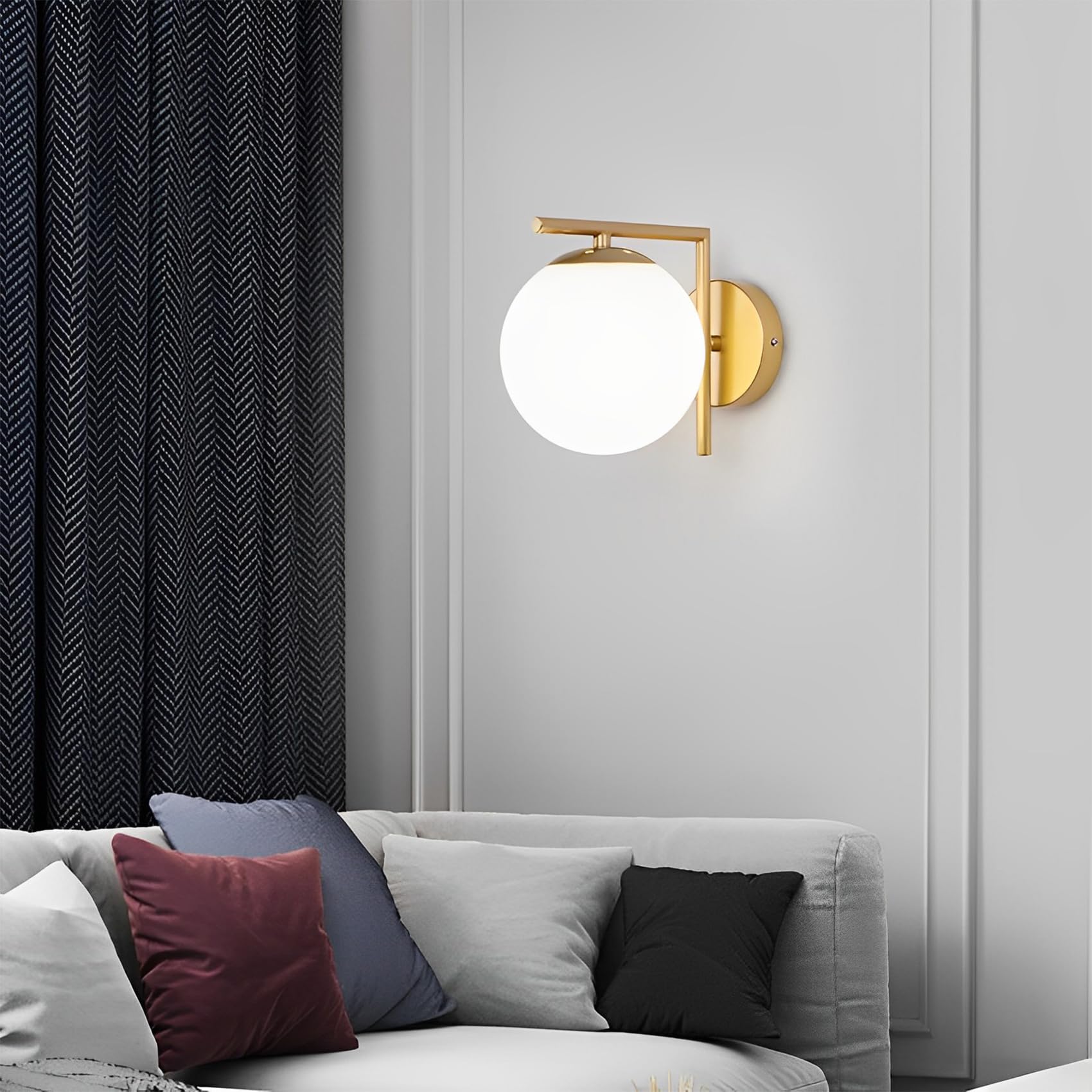 Lampade da Parete Moderne in Oro,Apparecchi di Illuminazione a Parete per Interni con Paralume in Vetro,Applique a LED,Lampada a Parete per Camera da Letto,Corridoio e Soggiorno(Stile A,Oro)