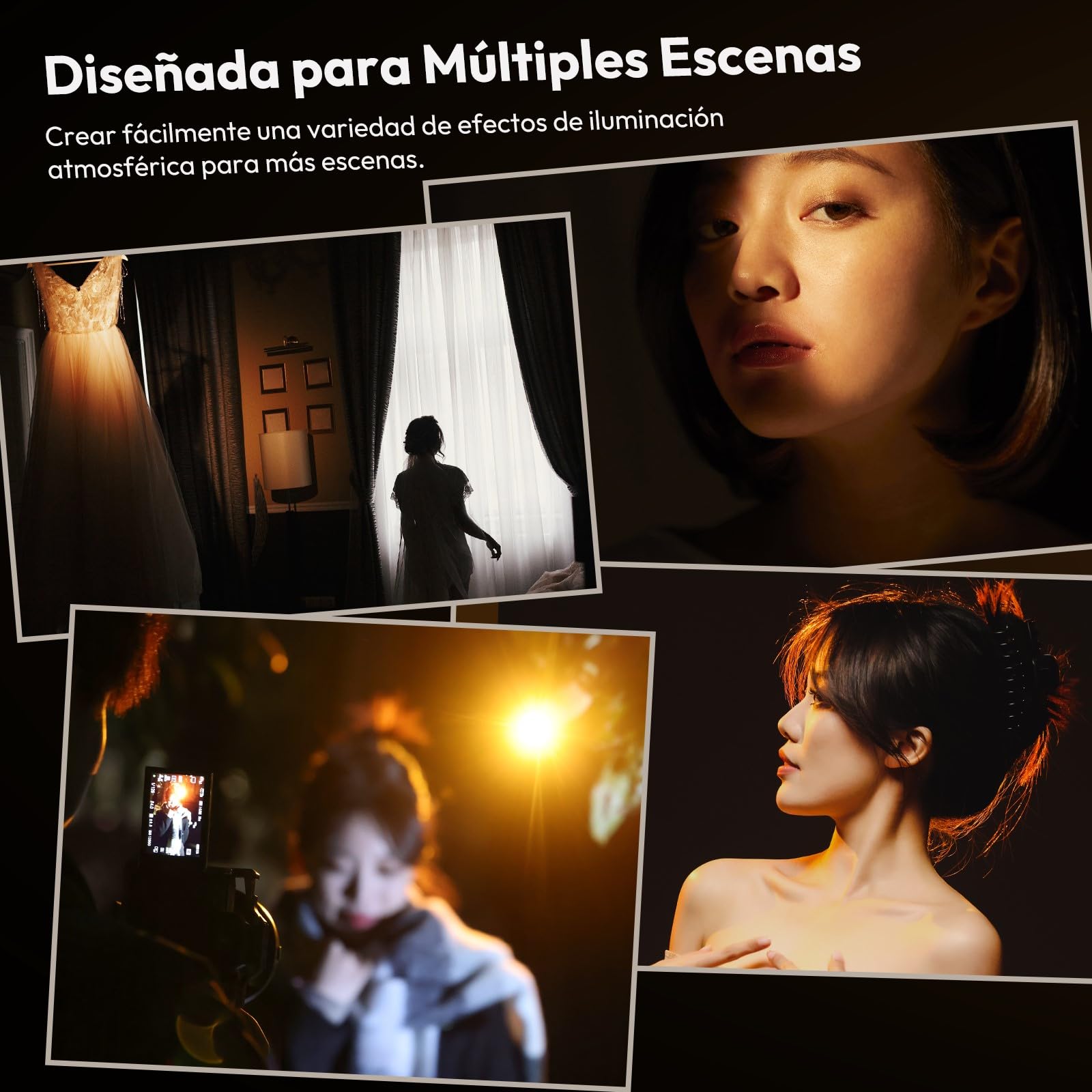 Ulanzi LM07 Linterna de Fotografía LED Bicolor 2000K-5500K, Luz Portátil Recargable con Batería de 2000 mAh, Brillo y Tamaño del Haz Ajustables, de Doble Uso, para Camping y Senderismo