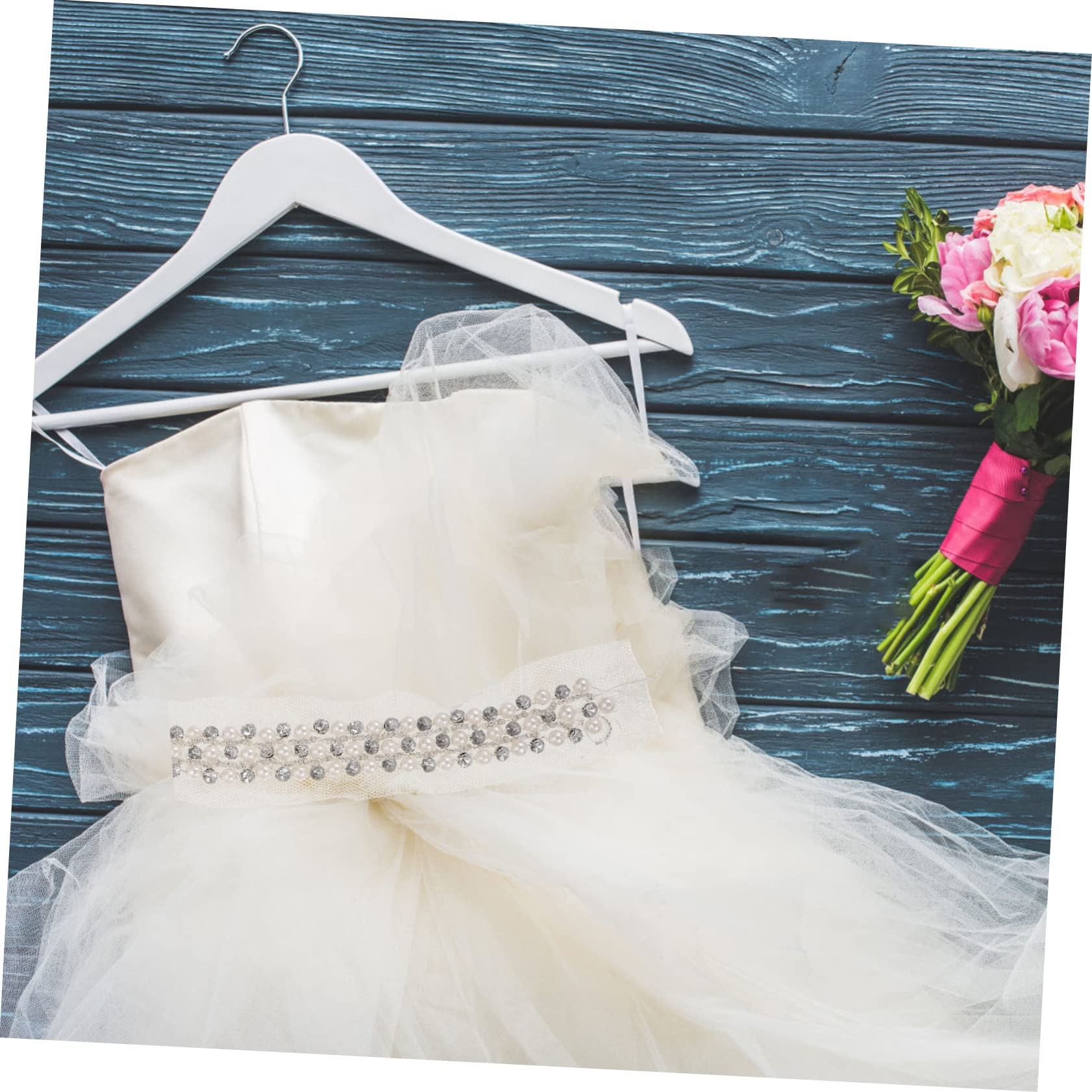 STOBOK 4stücke Decorative Perlen-rhinestone-band Für Kleidung Reihig Elegantes Spitzen-dekorationszubehör Für Hochzeiten Bastelarbeiten Und Wohntextilien