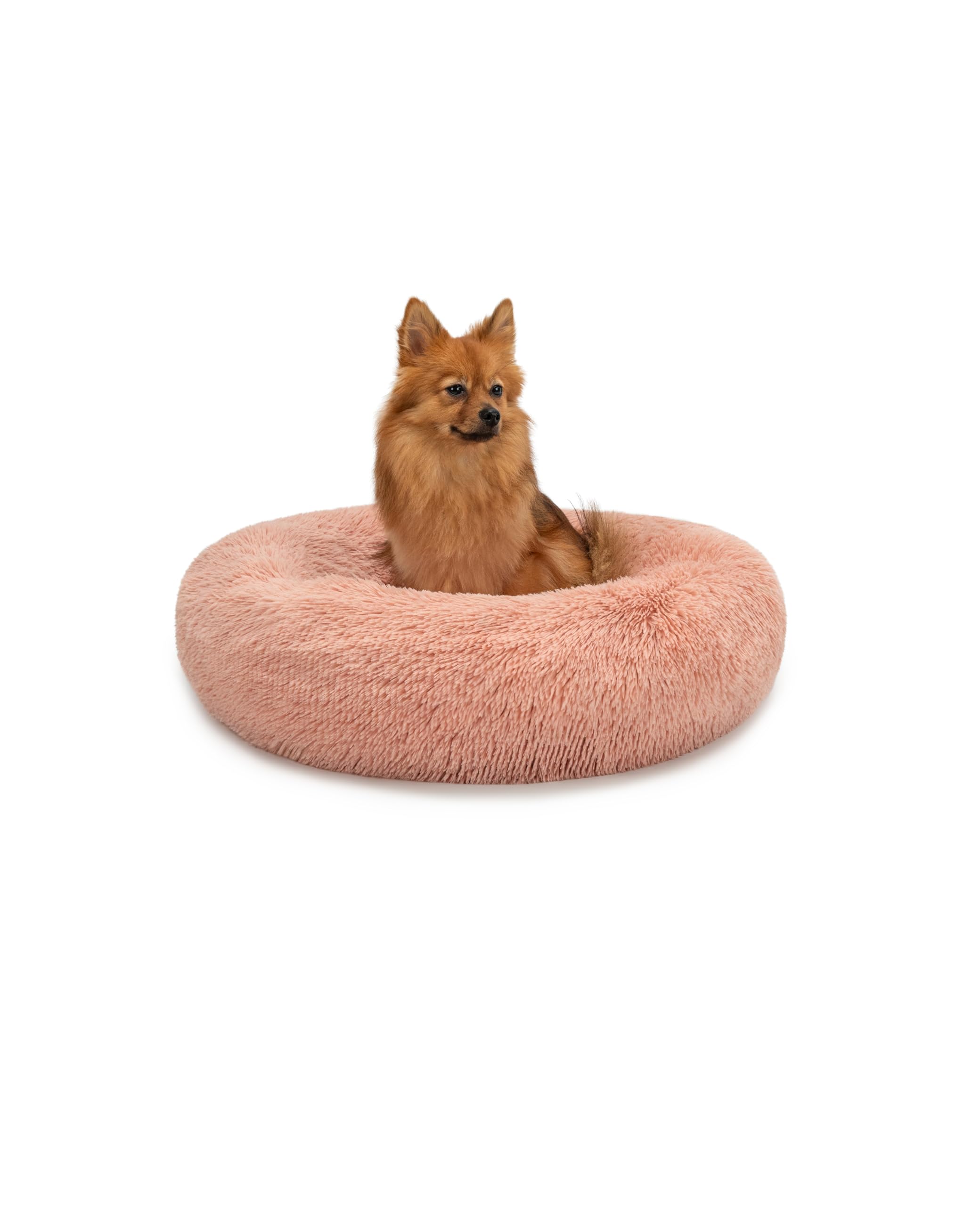 lionto Letto per Cani Rotondo Cuscino Gatti Letto Donut, (L) 60 cm Ø Rosa