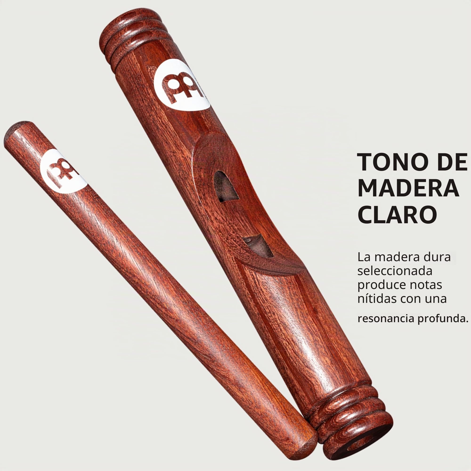 Meinl Percussion CL3RW - Claves de madera color rojo, Large