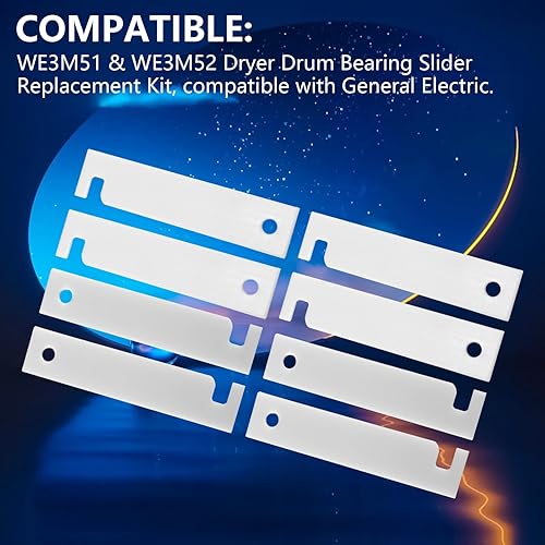Miniatura 5 de 8 piezas WE3M51 WE3M52 de reemplazo de rodamiento de tambor para secadora de ropa, sustituye a AP2041852, PS266747, AP5645214, AP5330786, 2216425,
