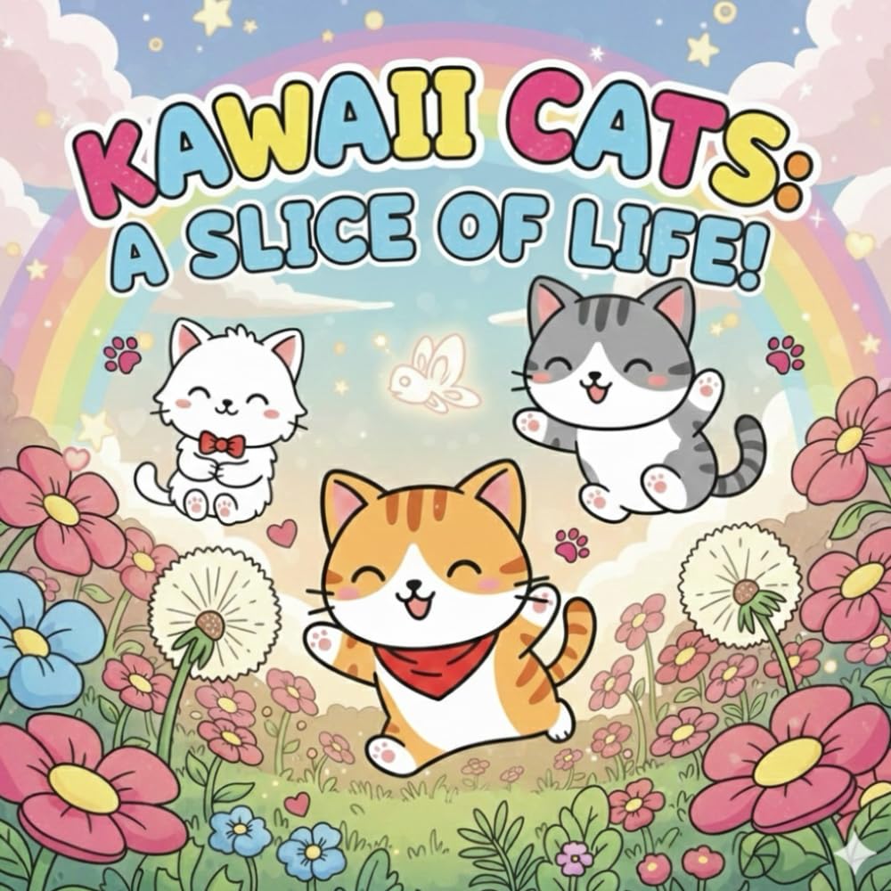 Kawaii Cats: A Slice of Life Coloring Book: 40 Adorable and Whimsical Scenes of Chibi Cats | A Relaxing, Vector Line Art Coloring Book for Kids, Teens, and Adults