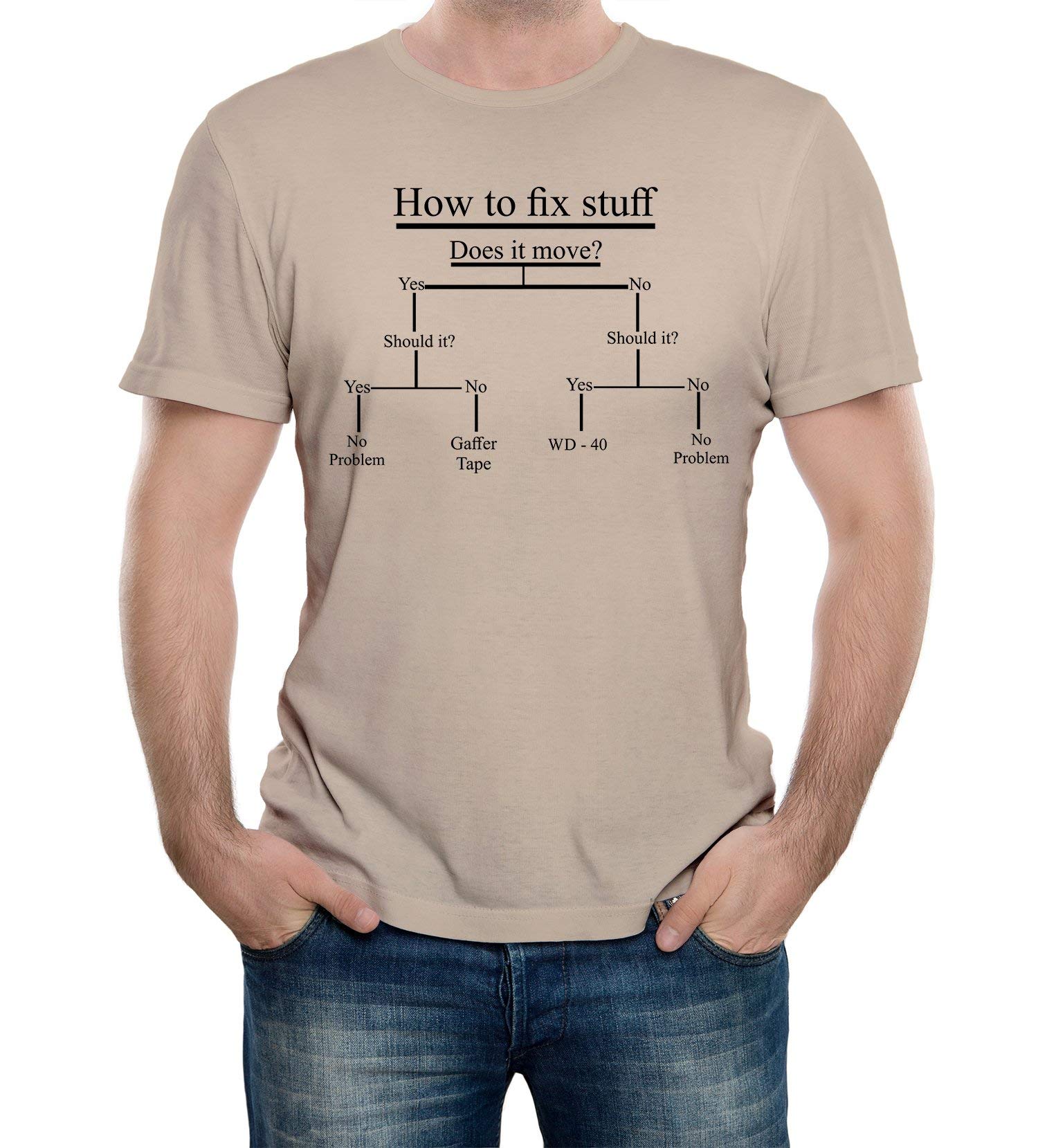 Reality Glitch Men's Sand How To Fix Stuff T-Shirt.
