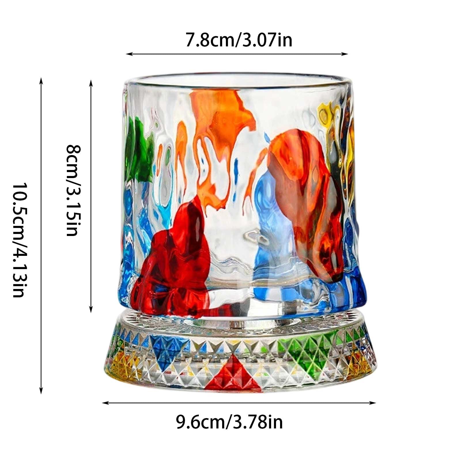 Obrotowa o 360 stopni szklanka do whisky – szkło do whisky do burbona, koktajli, staromodne szklanki do whisky o pojemności 280 ml, z obrotową podstawą o 360°, do domu, baru, na urodziny, święta