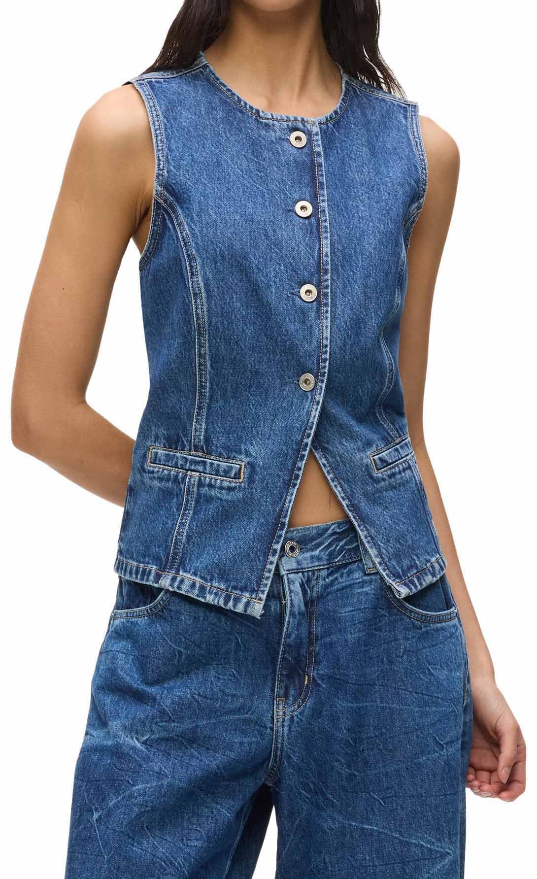 KARL LAGERFELD JEANS Damen Fitted Denim Vest