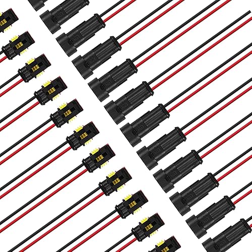 Vista 3 de Kit de conectores eléctricos automotrices de 2 pines, impermeables, conectores de cables eléctricos, conectores de terminales de batería, enchufe