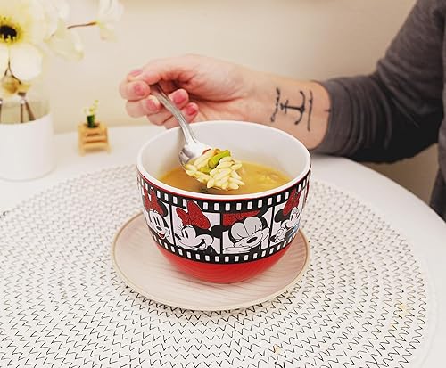 Miniatura 6 de Disney Minnie Mouse - Taza de sopa de cerámica con carrete de película | Tazón para helado, cereales, avena | Taza de café grande para expreso,