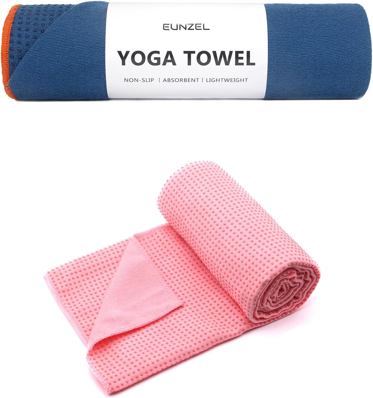 Yoga Towel Steel Blue/Orange | Yoga Towel Pink (Bundle)