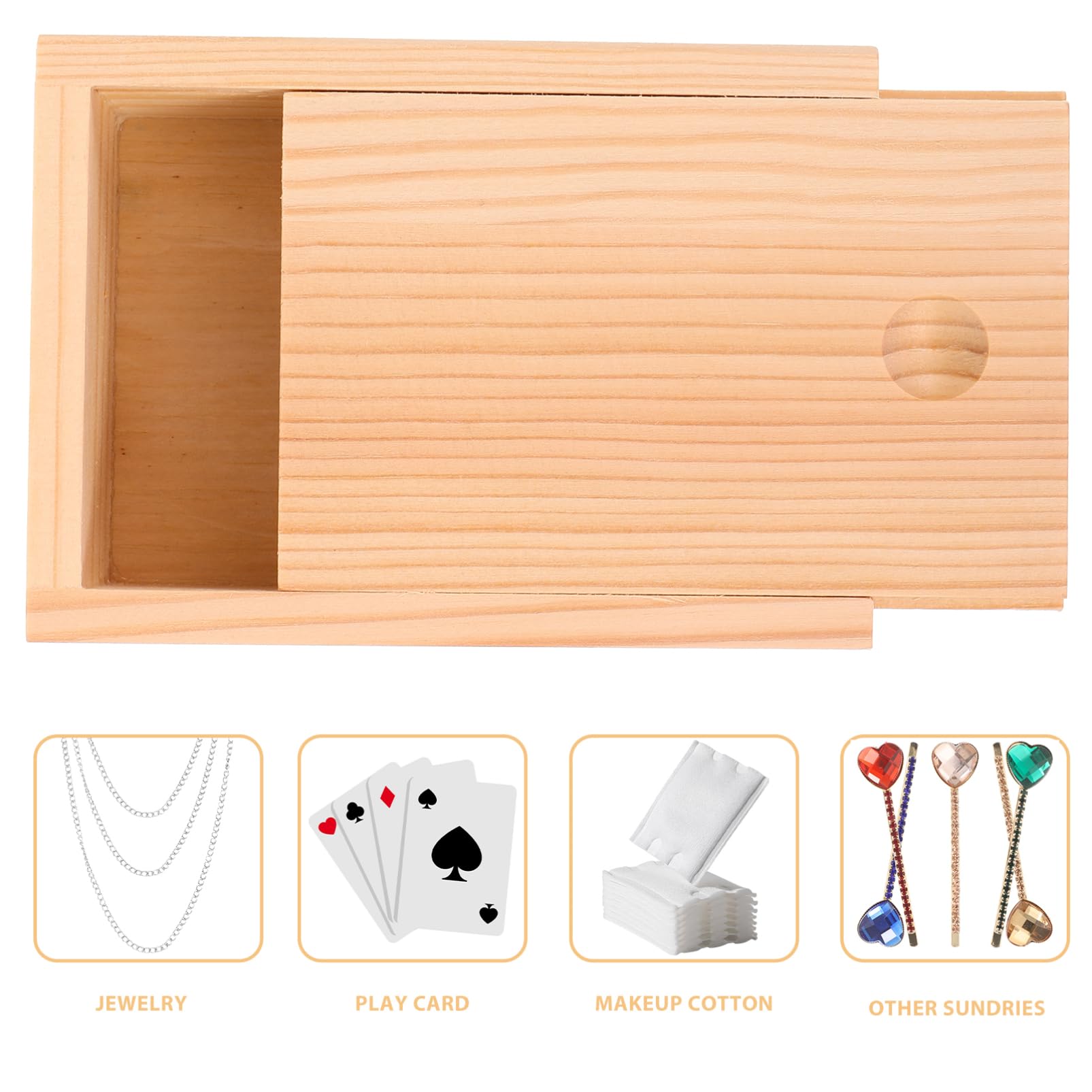 Mobestech Caja De Almacenamiento De Cartas De Madera Con Tapa Organizador De Barajas De Poker Cartas Contenedor Para Almacenaje De Objetos Pequeños Y Accesorios Para Uso Diario