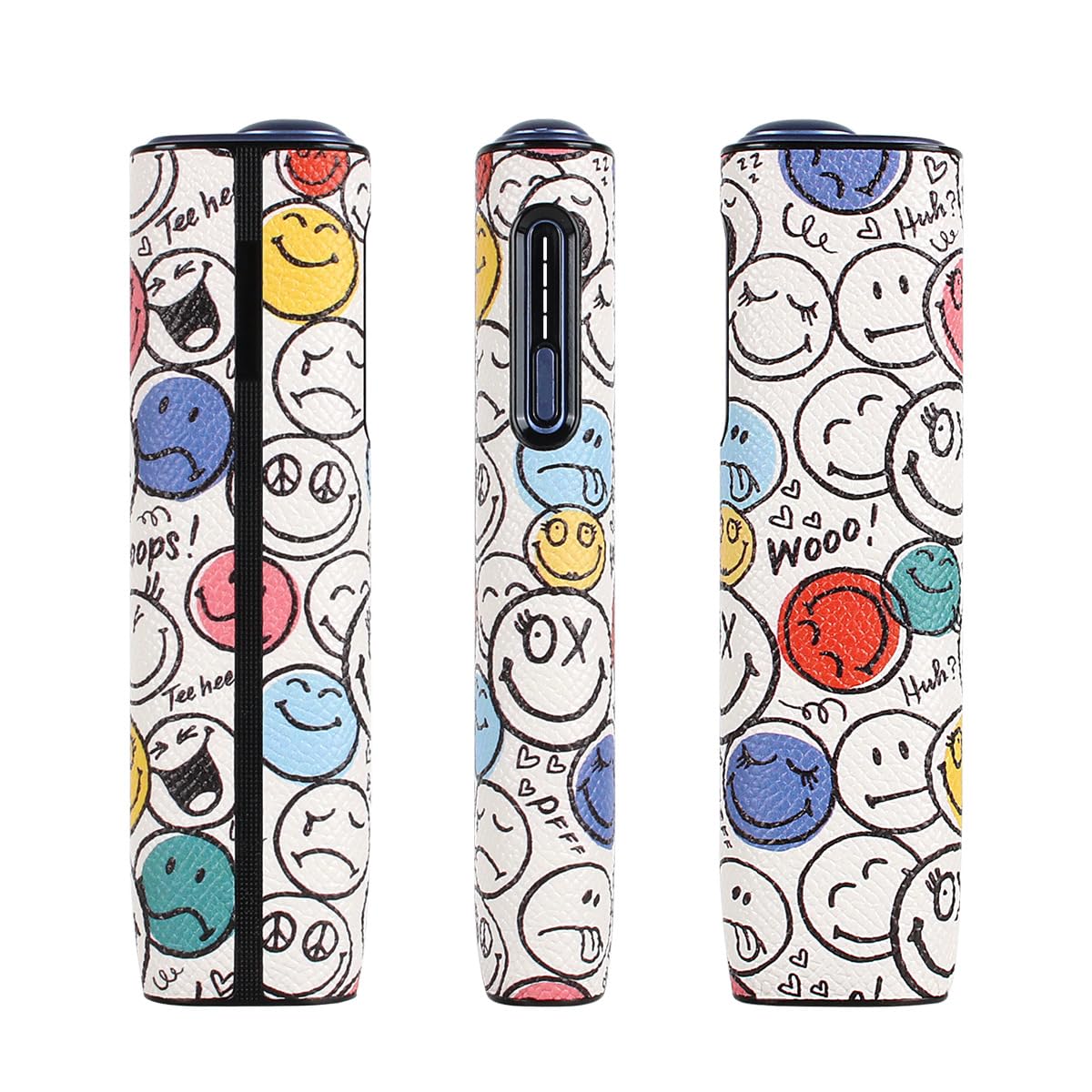 Cover protettiva in silicone + pelle PU per iLUMA i ONE (M0033) – Carina & Elegante (Smiley Faces)