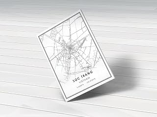MG Global Hanging Canvas Print of soc trang vietnam | 8x12 12x18 16x24 20x30 24x36 Minimalism Hometown City Artwork | Modern Wall Art for Gift | Minimalist Home Office Decor