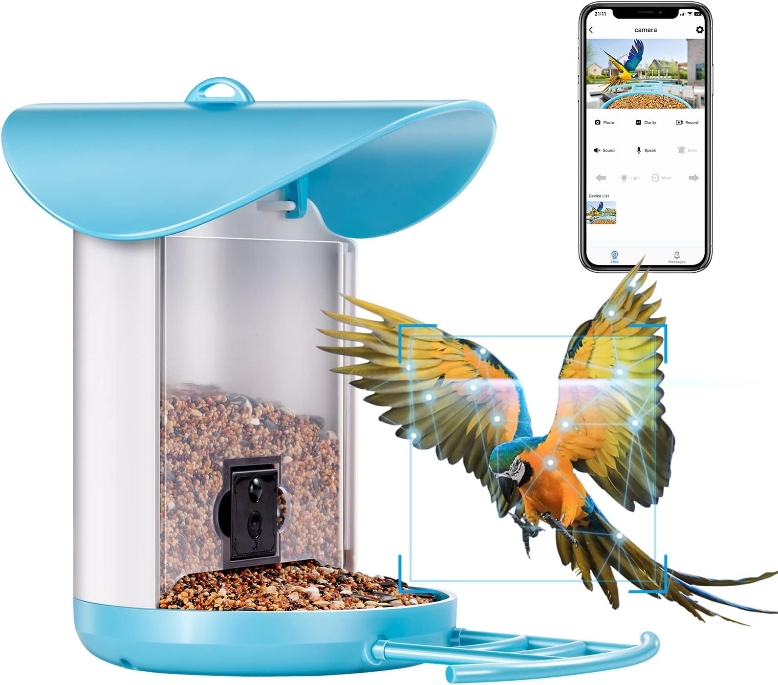 Bird Feeder with Camera: Smart Bird Watching 2.4GWIFI Camera Automatic Bird House Shooting Bird & Motion Detection Ideal Gift for Family