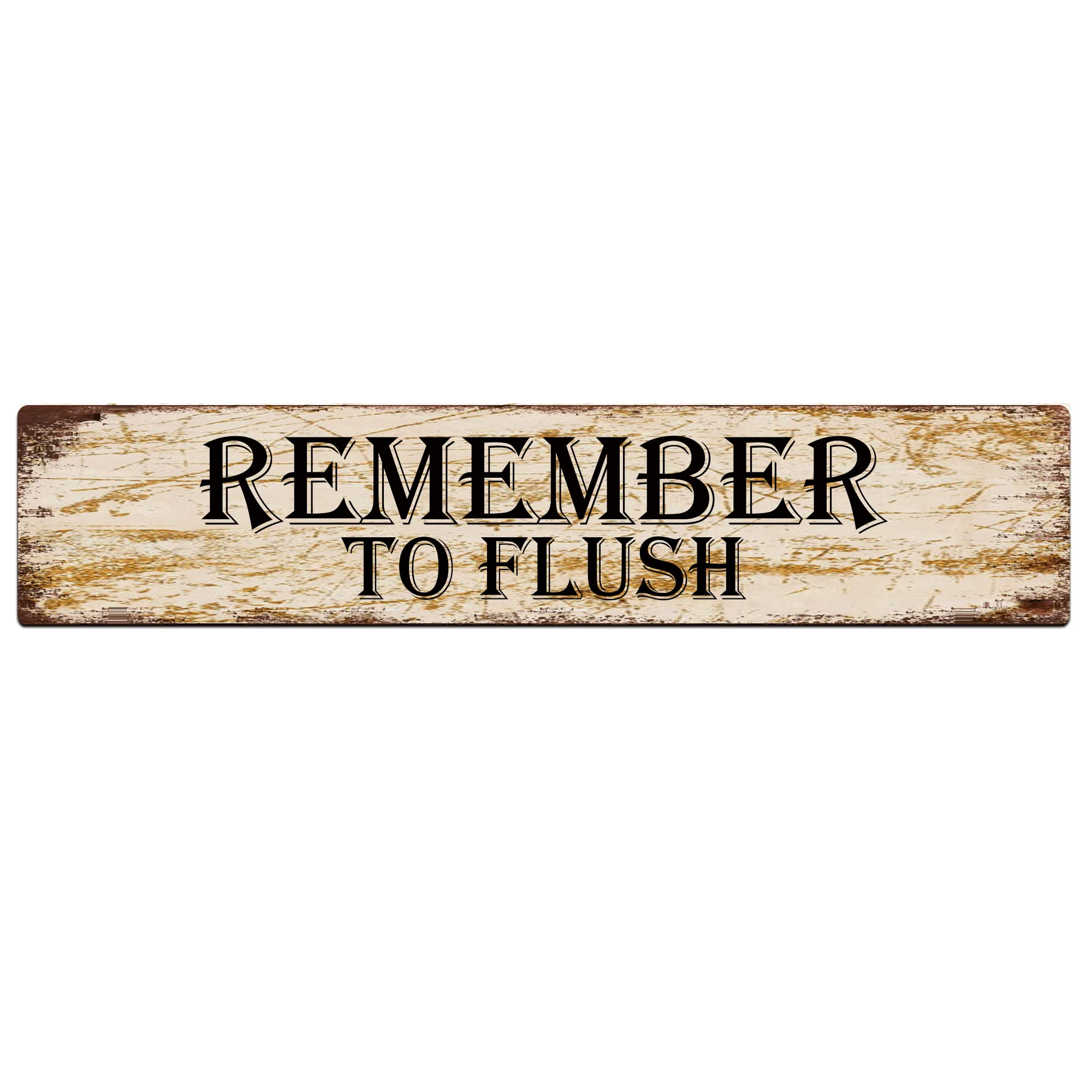 Remember to Flush Retro Tin Signs Aluminum Metal Sign for Kitchen Home Garden Wall Bar Cafe Decor 4x16 Inch