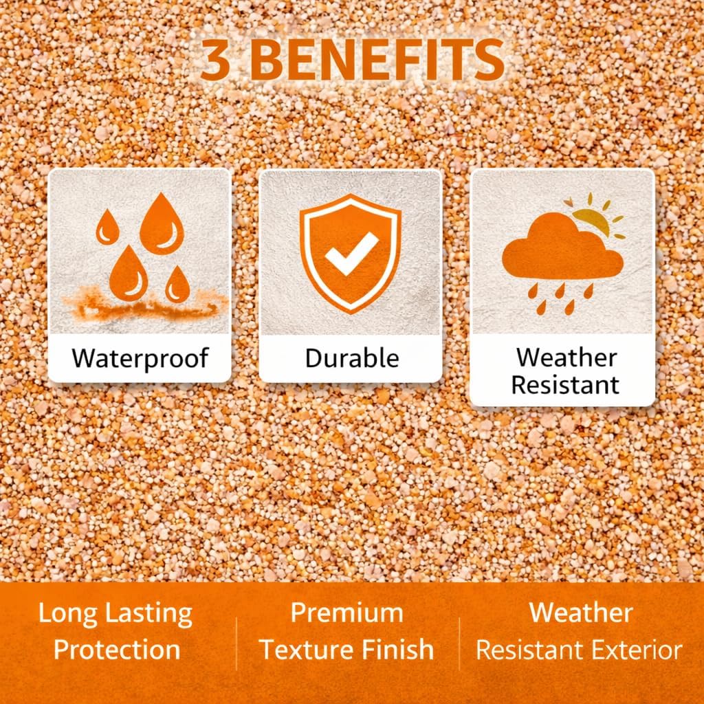 Premium Marble Granules Textured Wall Paint | 100 % Natural Shade 3D Stone & Granite Luxury Finish | Decorative Interior & Exterior Wall Texture | Designer Marble Texture for Living Room & Outdoor