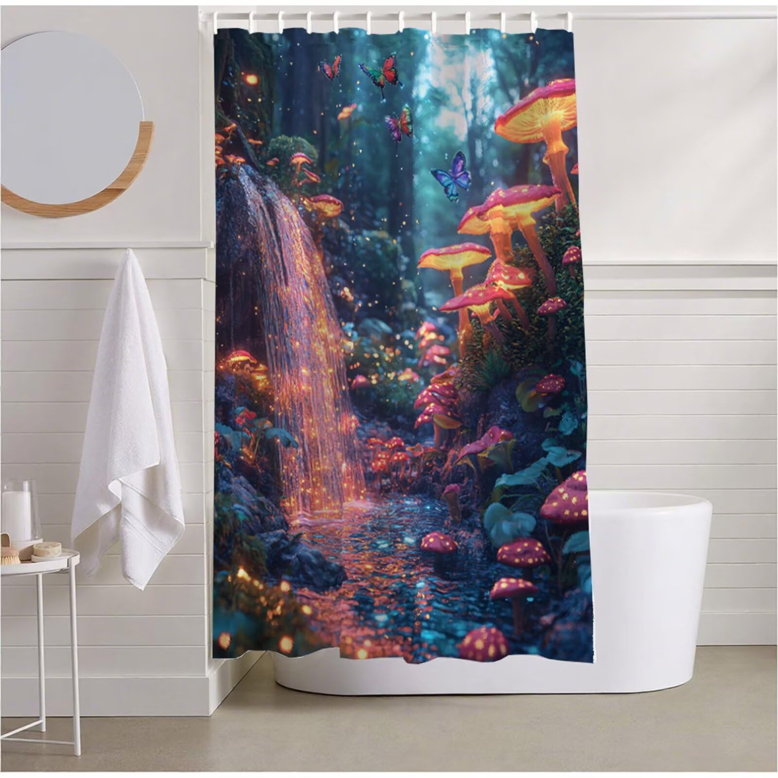 Rideau de douche imperméable et résistant en polyester rose 120x200 cm