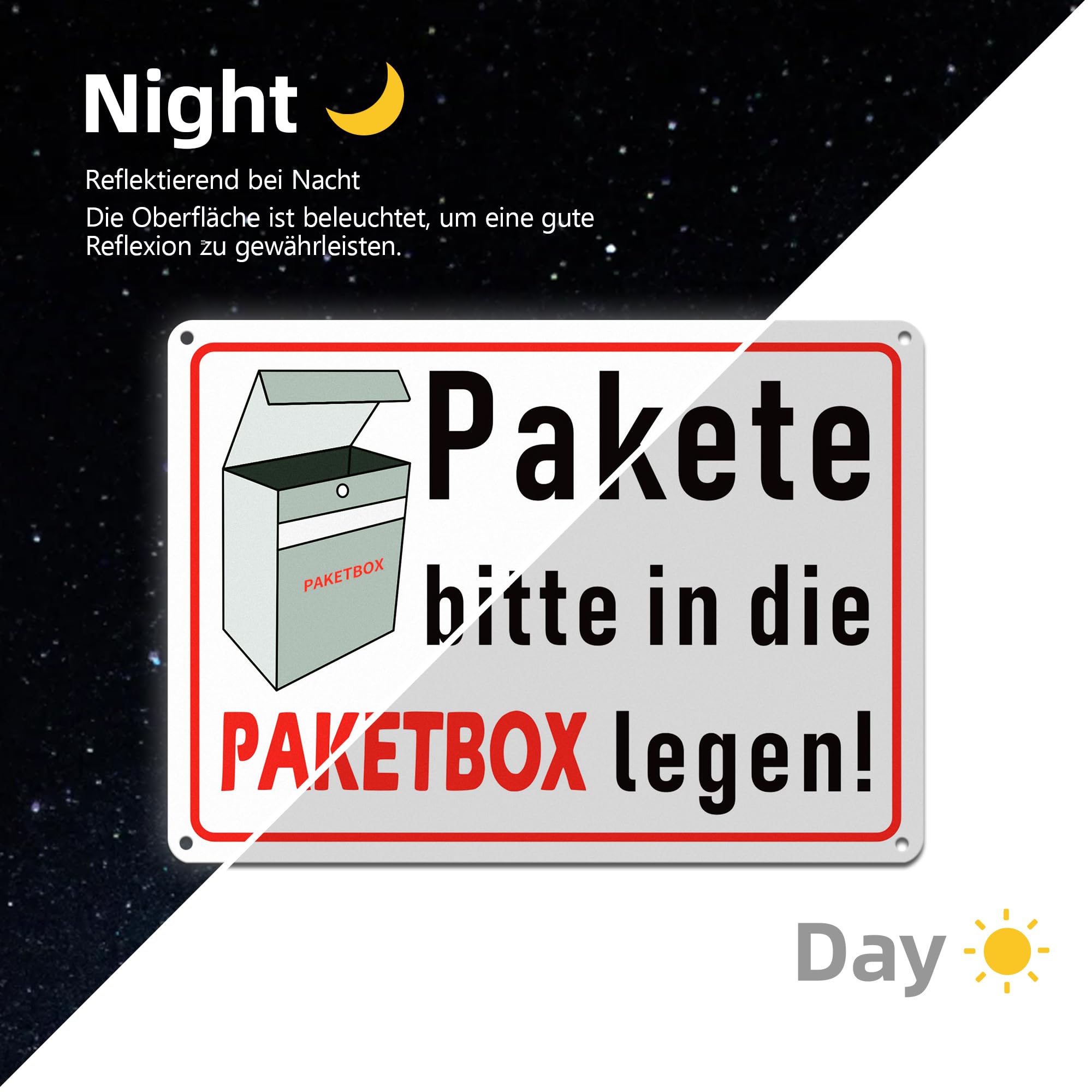 BerpaHome Paketbox-Schild, 30x20 Cm – Klare Ansage Für Lieferdienste, Wetterfest & Leicht Zu Montieren