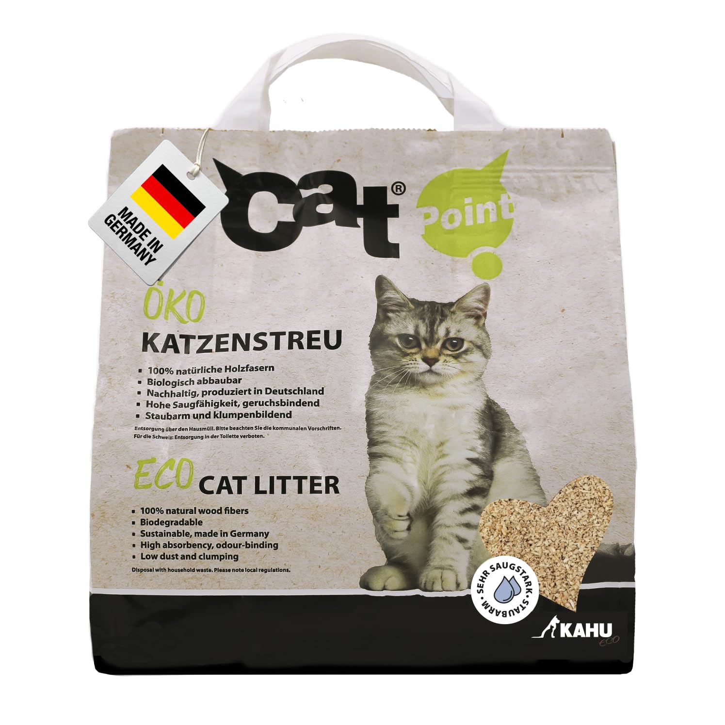 KAHU ECO 100% natrliches Katzenstreu  Klumpstreu  Naturstreu  Bio Holz  Granulat Streu  100% kompostierbar und biologisch abbaubar 2.1kg (5L) : ...