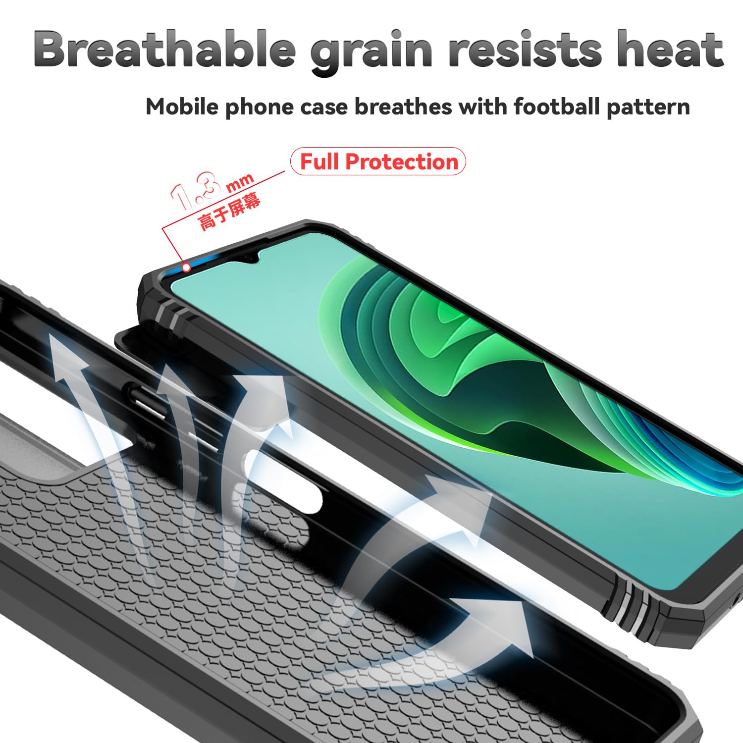 Jiyu Funda Compatible con Xiaomi Redmi 13C/ Poco C65 Carcasă Armor Militar Cubierta de Cámara Deslizante Proteger Fundas con 360 Full Protección Anillo Soporte Silicona Estuche Cover Case,Negro — view 9
