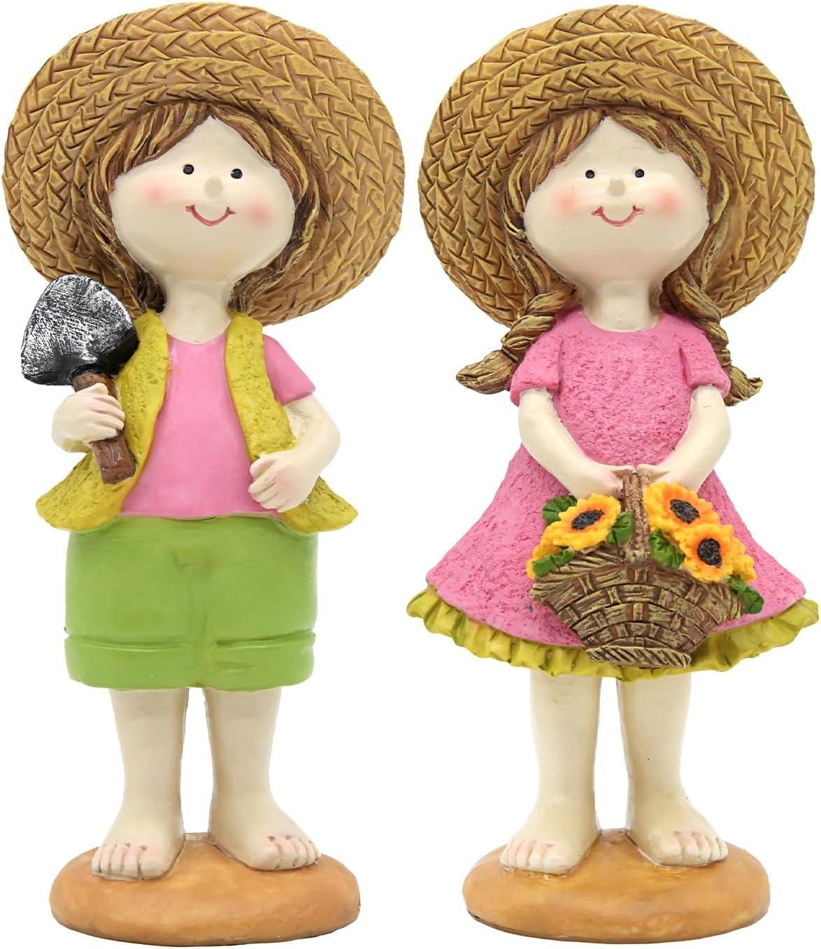 Spring Fairy Garden Decor, Resin Summer Sunflower Garden Statue Set – H9inch Figurines for Indoor & Outdoor Display, Summer Decorations for Home, Yard, Patio Decor
