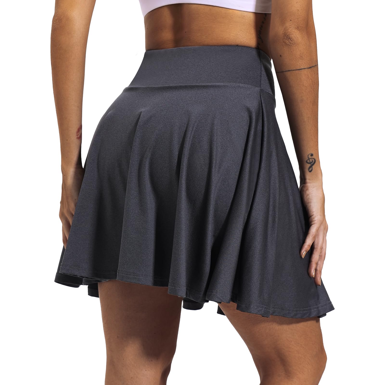 CZRLHYT Falda pantalón para mujer, de cintura alta, para entrenamiento, atlética, con bolsillos