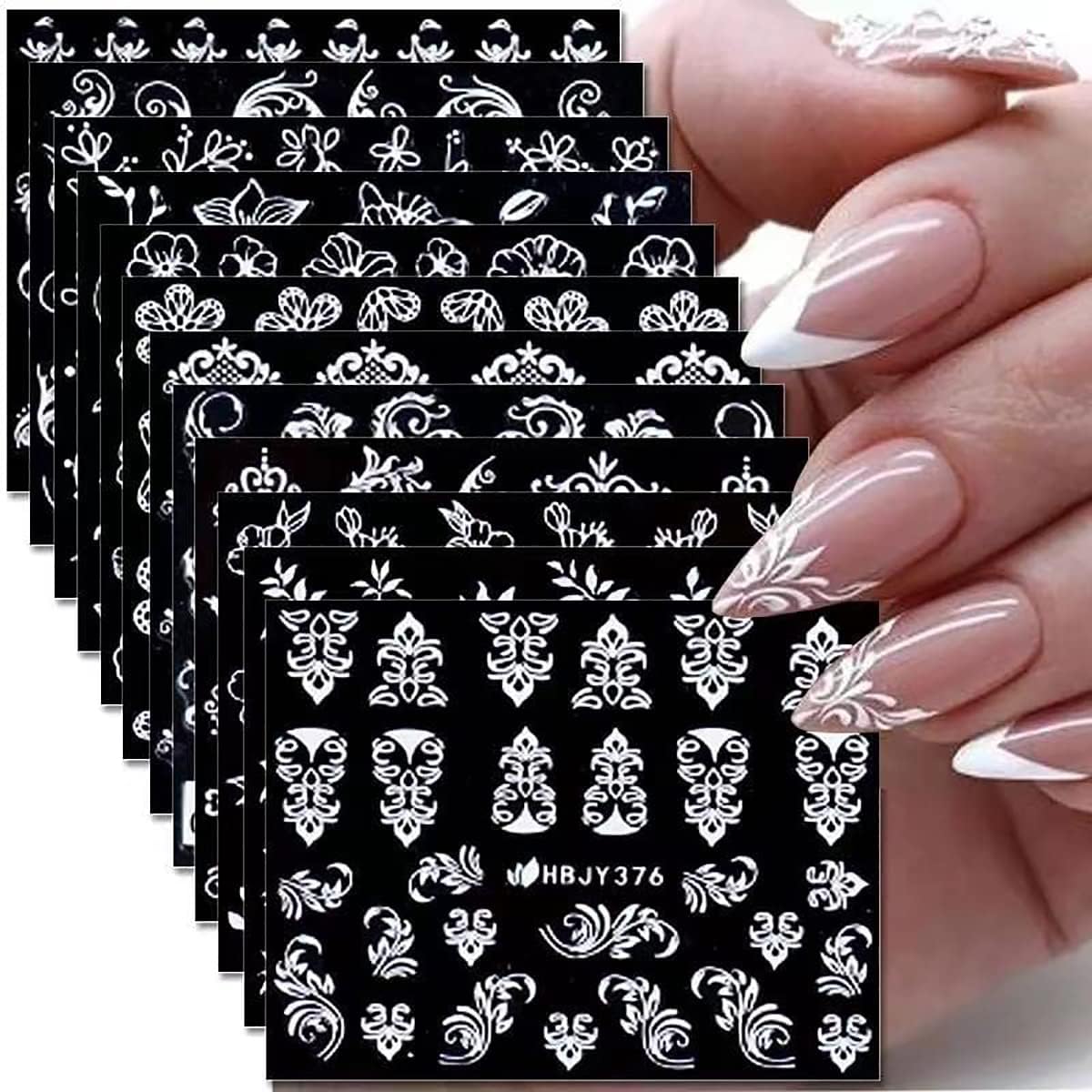 Shining Aurora Shell Butterfly Nail Stickers,3D Relief