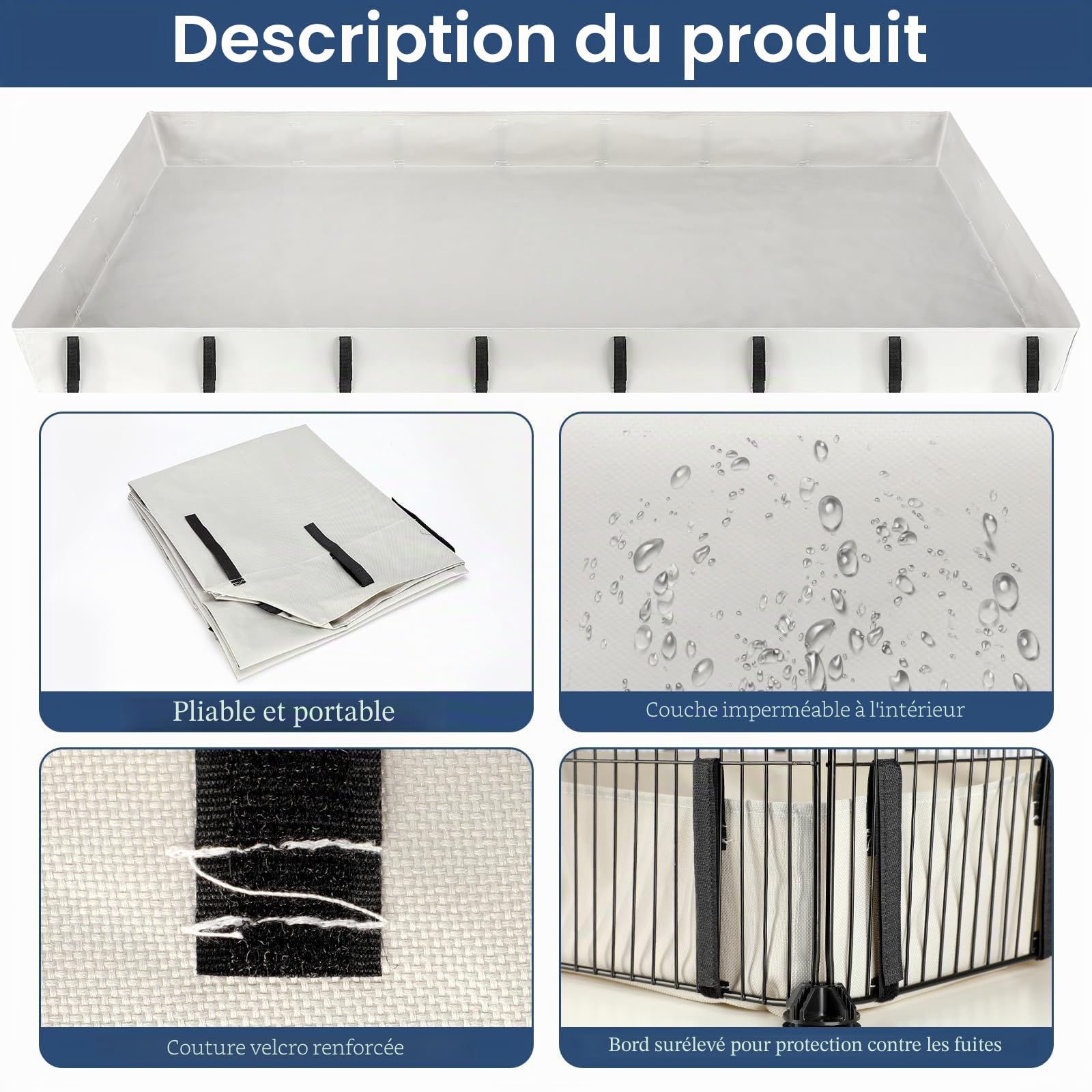 Cage pour Cochon d'Inde imperméable en Tissu Oxford(Cage Non Incluse),Cage pour Petit Animal,Coussinets Pipi lavables pour Lapin et Hamster