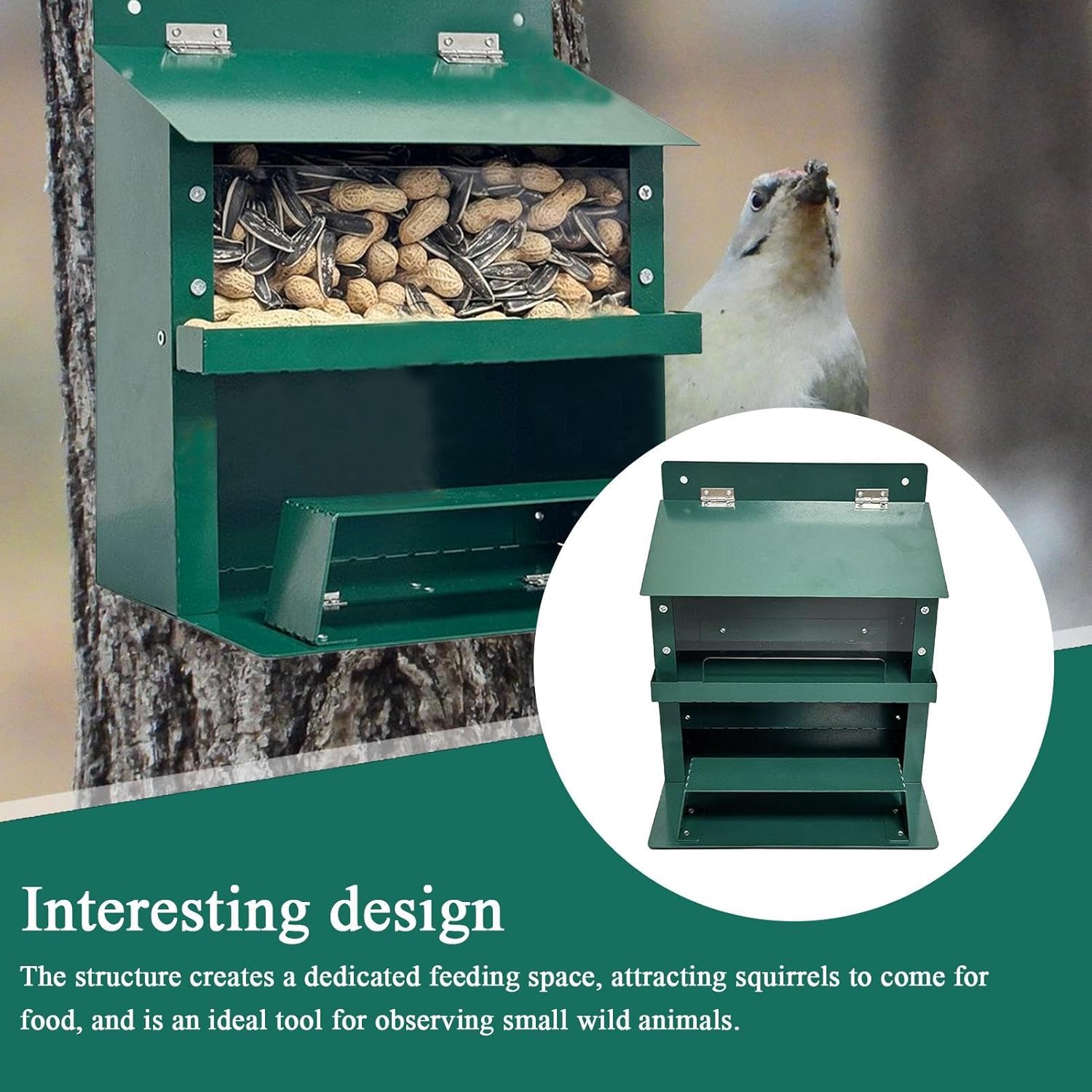 Squirrel Feeder Table,Metal Dispensing Holder - Squirrel Corn Cob Dispenser,for Garden Yard Lawn Courtyard Park Farmhouse Field Deck Terrace