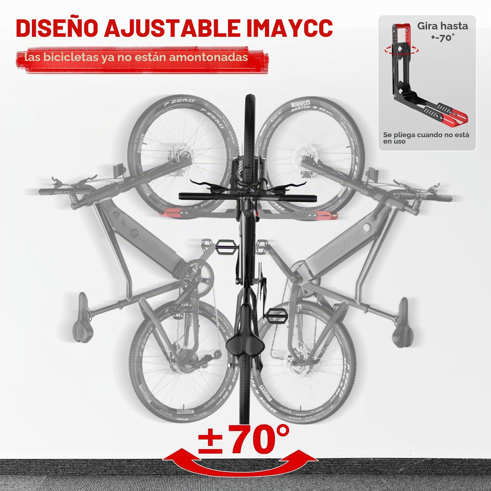 IMAYCC Soporte de pared para bicicleta X2