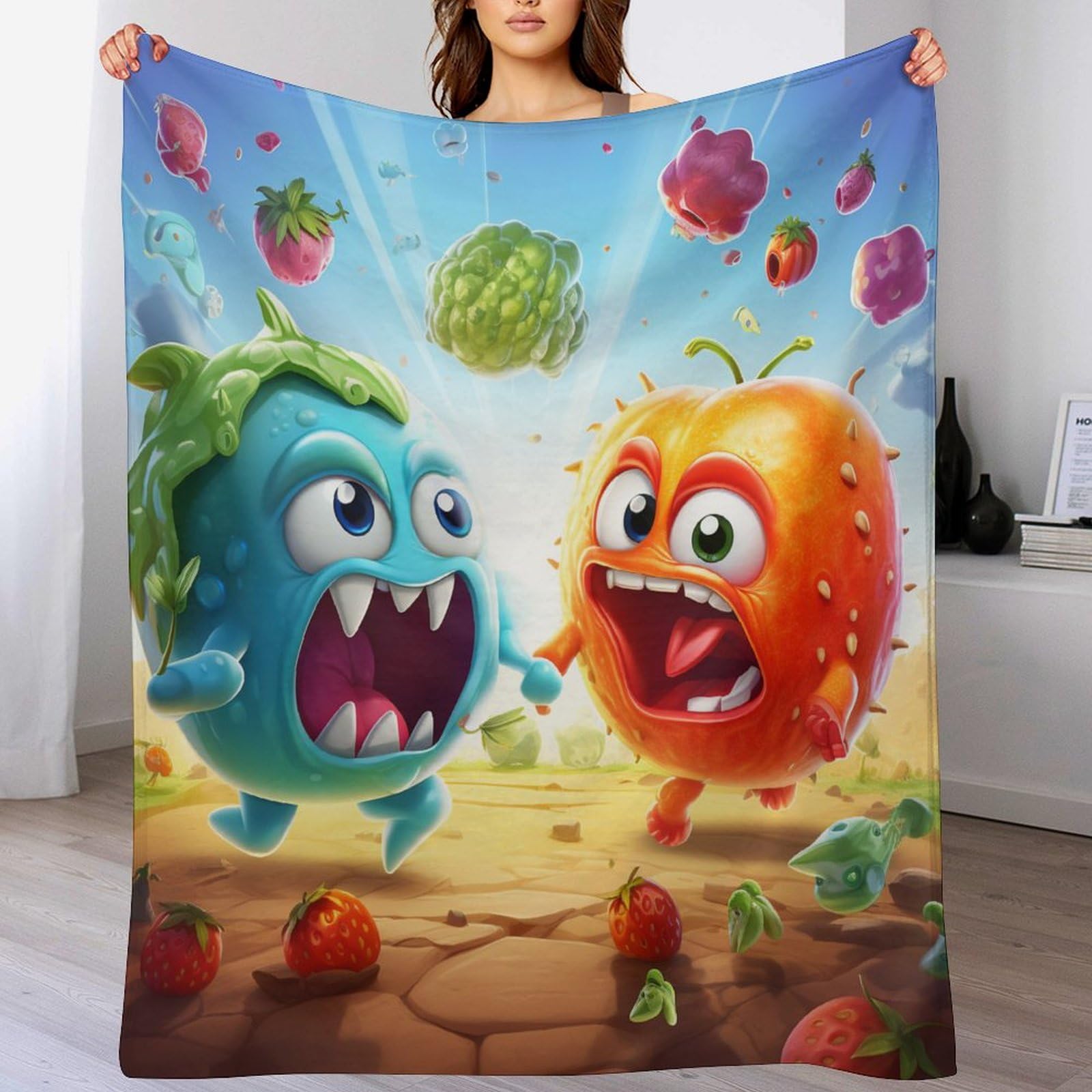 Couverture en légumes 3D de 150x200cm plaid polaire en flannel légère