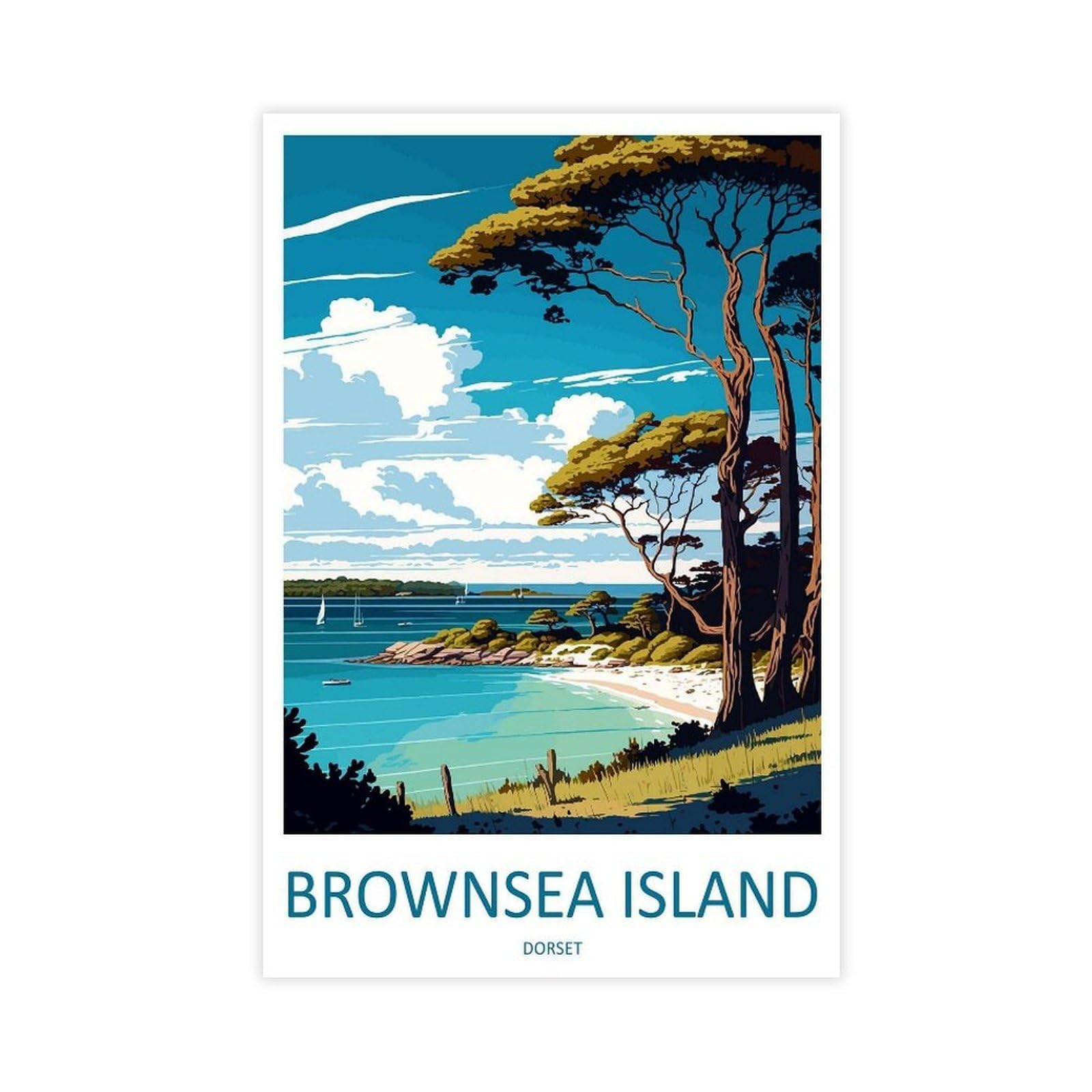 Qogdaf Brownsea Island Travel England Canvas Poster Bedroom Decor Landscape Office Room Decor Gift 12X18inch(30X45cm)