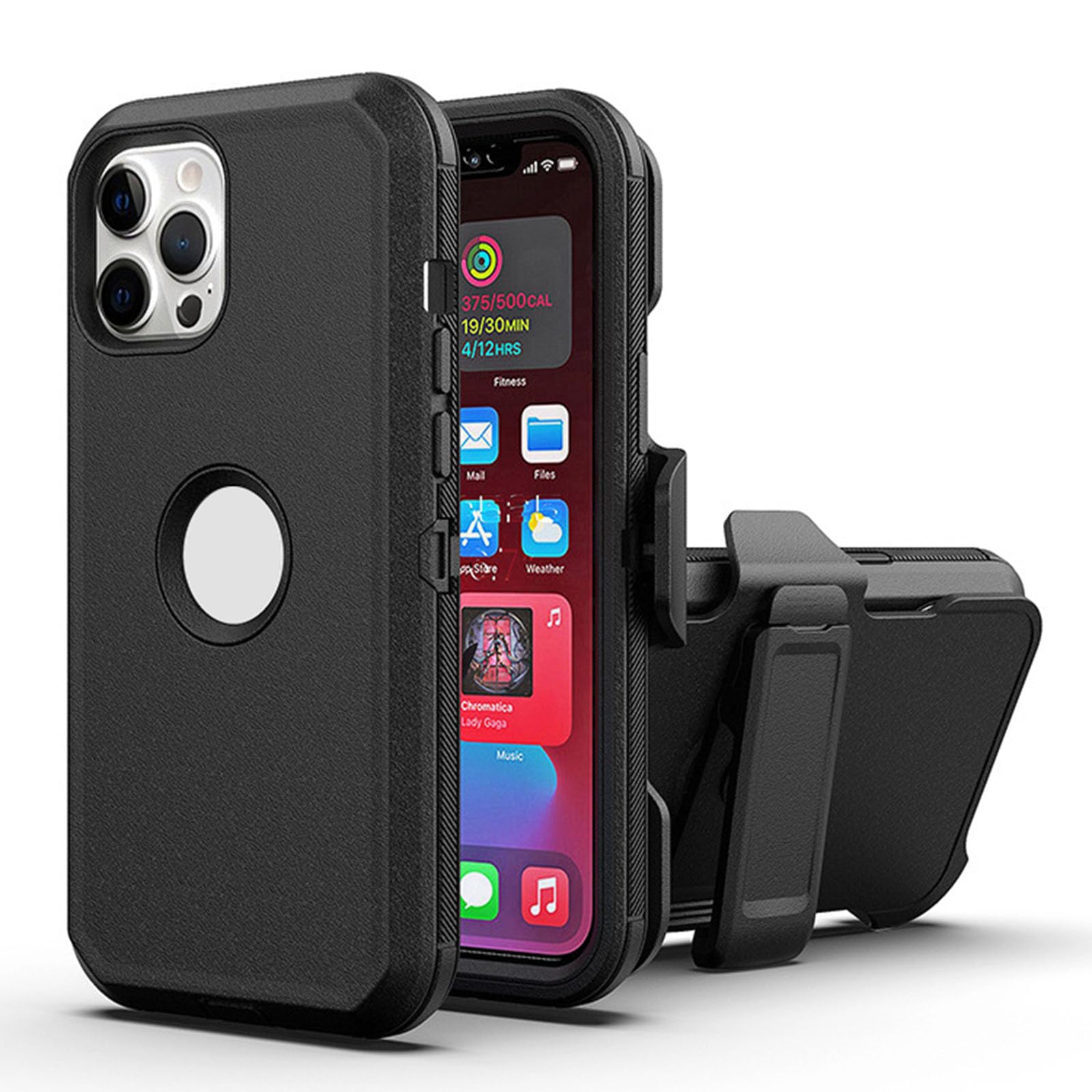 CIRONI Hülle für iPhone 15 Pro Max/15 Pro/15 Plus/15, Ganzkörper-Schutzhülle, stoßfest, Bildschirmkameraschutz, Kratzfest, rutschfest, Schwarz, 15 Pro 6,1 Zoll