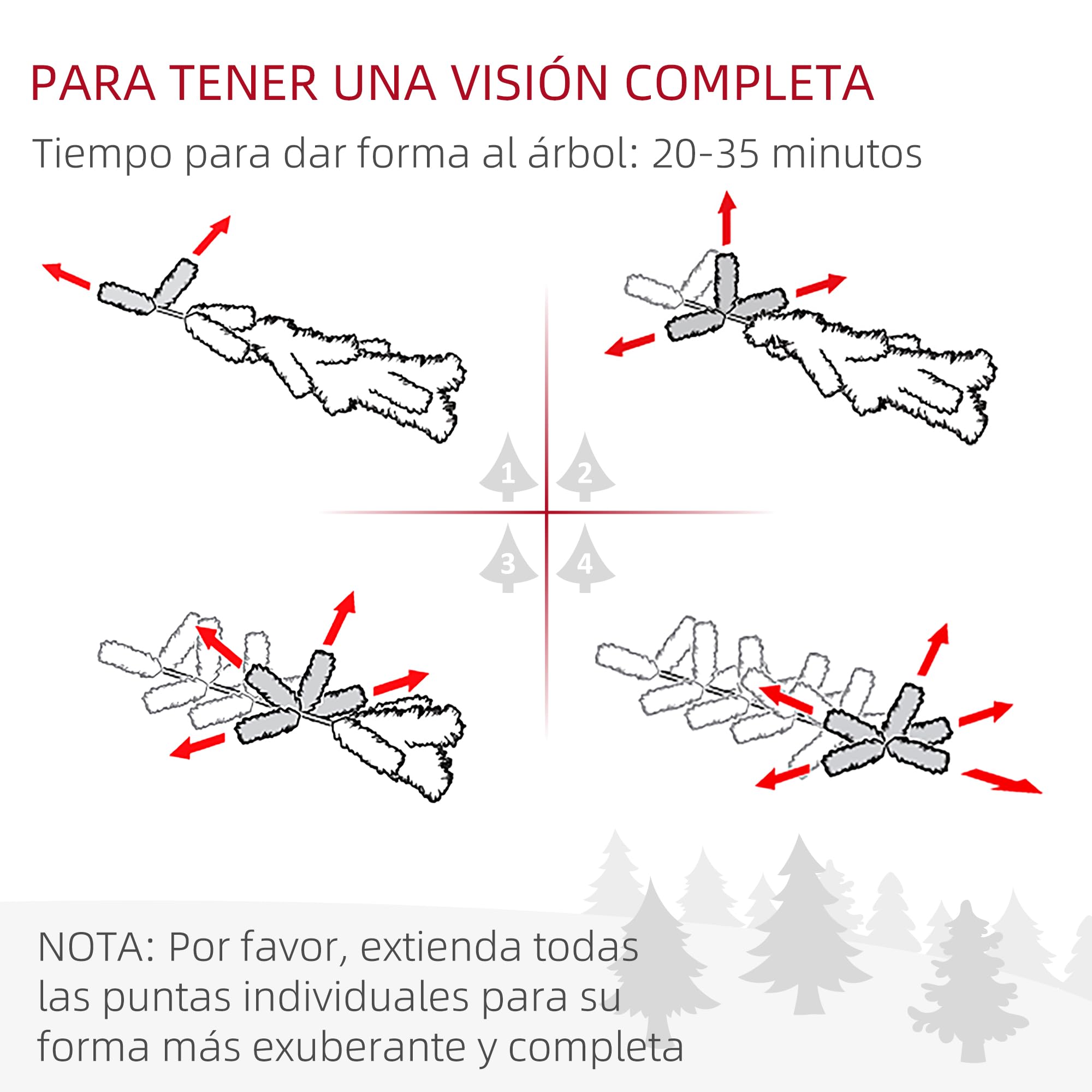 HOMCOM Árbol de Navidad 180 cm Árbol de Navidad Estrecho 618 Ramas Verde