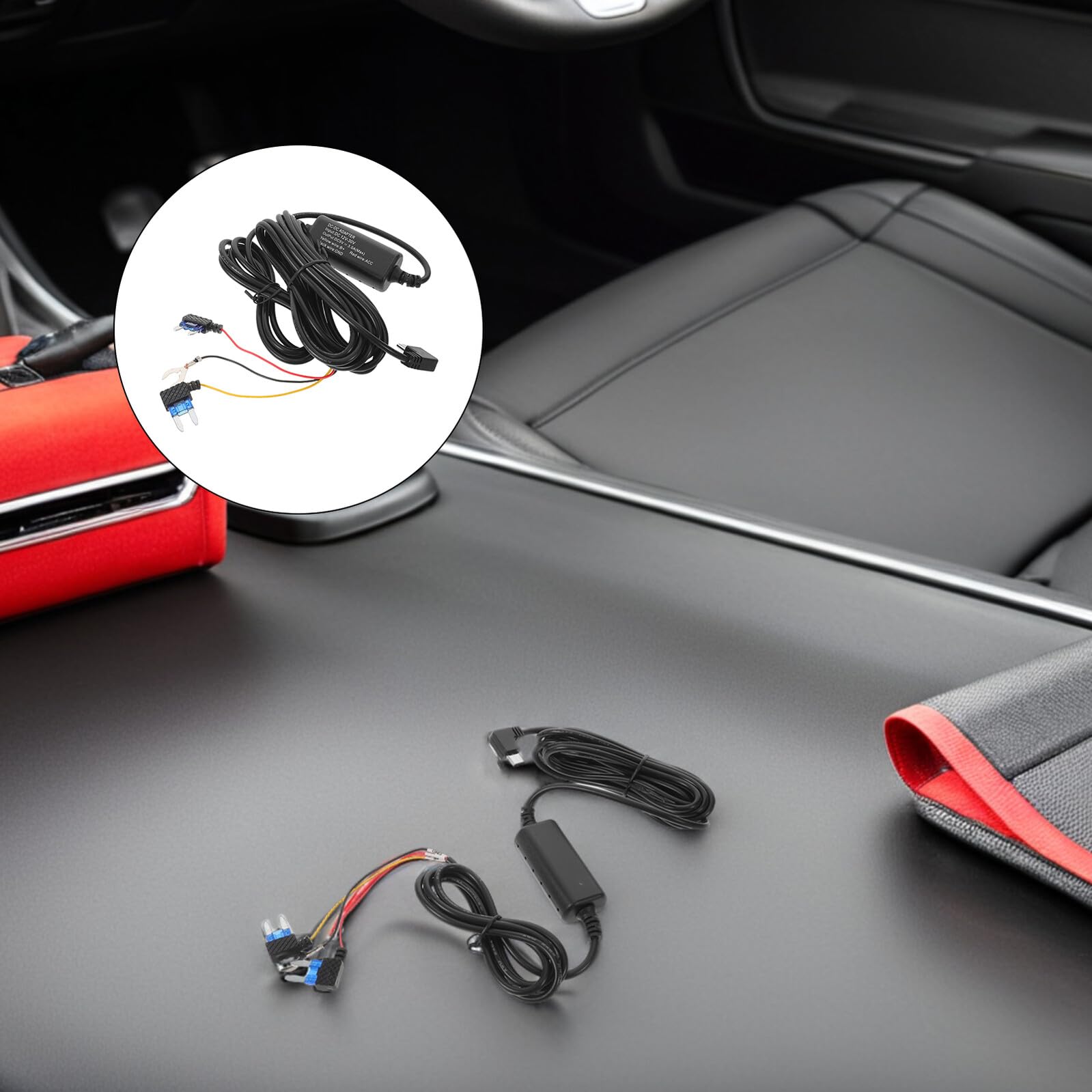 Kit Cablaggio per Dashcam Usb-c a 3 Core, Cavo di Alimentazione Acc per Auto Controllo Automatico, Compatibile Telecamera da Cruscotto, Alimentazione Stabile per Uso in Viaggio