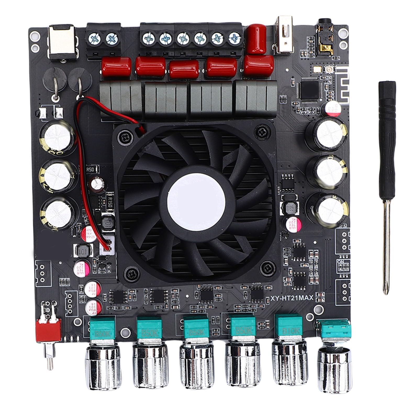 Scheda Amplificatore Audio Bluetooth a 2.1 200Wx2 + 400W Modulo Amplificatore Audio Home Theater con Regolazione Tono Hi Lo per di Altoparlanti