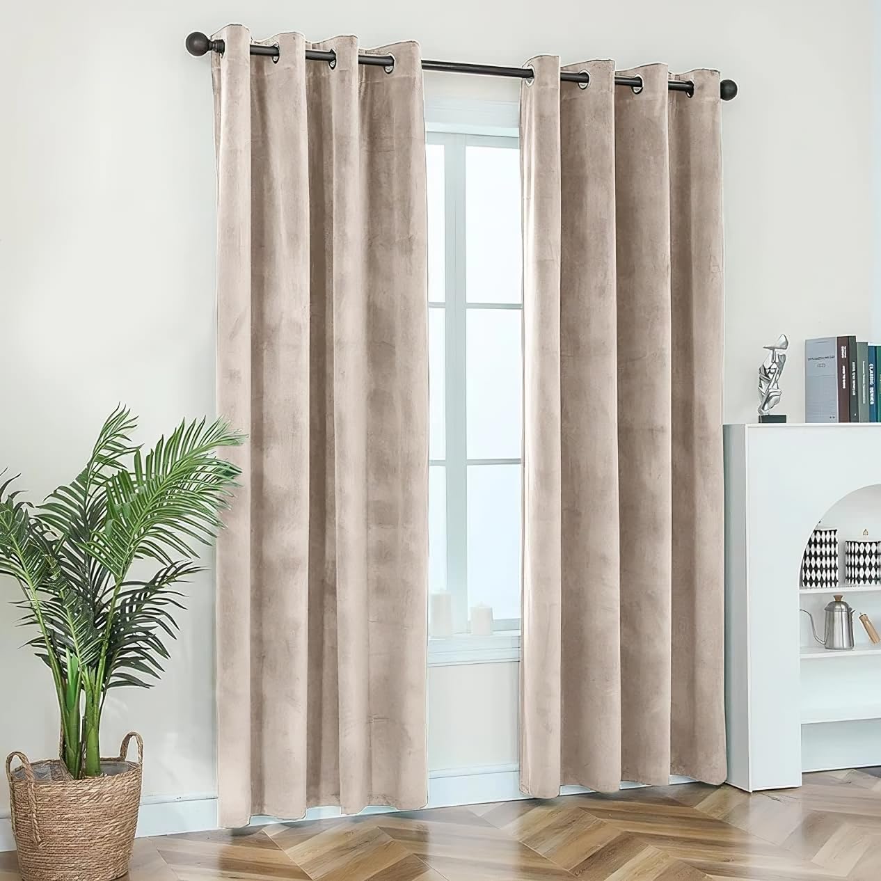 Opulent Dreams Crushed Velvet Curtains, Fully Lined & Room Darkening, Eyelet Ring Top for Bedroom & Living Room - Image 2