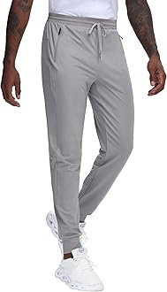 JWM Regular/Tall Mens Athletic Joggers Pants Long Inseam Tapered Sweatpant Workout Running Gym Training with 3 Zipper Pockets