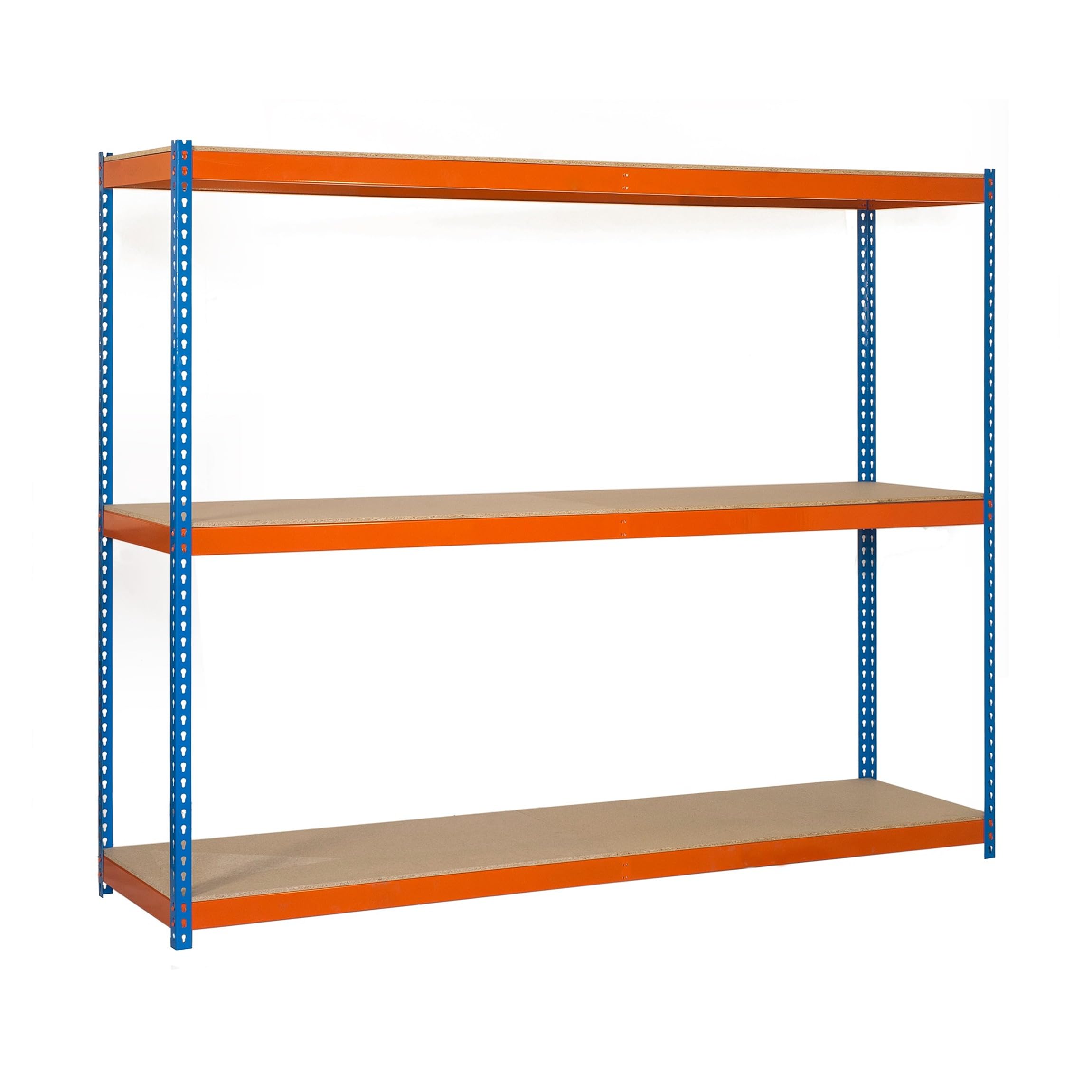 Simon Rack Étagères Charge Lourde 2000x2400x900 mm, 3 Niveaux en Bois, 400 kg par Niveau, Structure Acier, Bleu/Orange/Bois - Simonforte