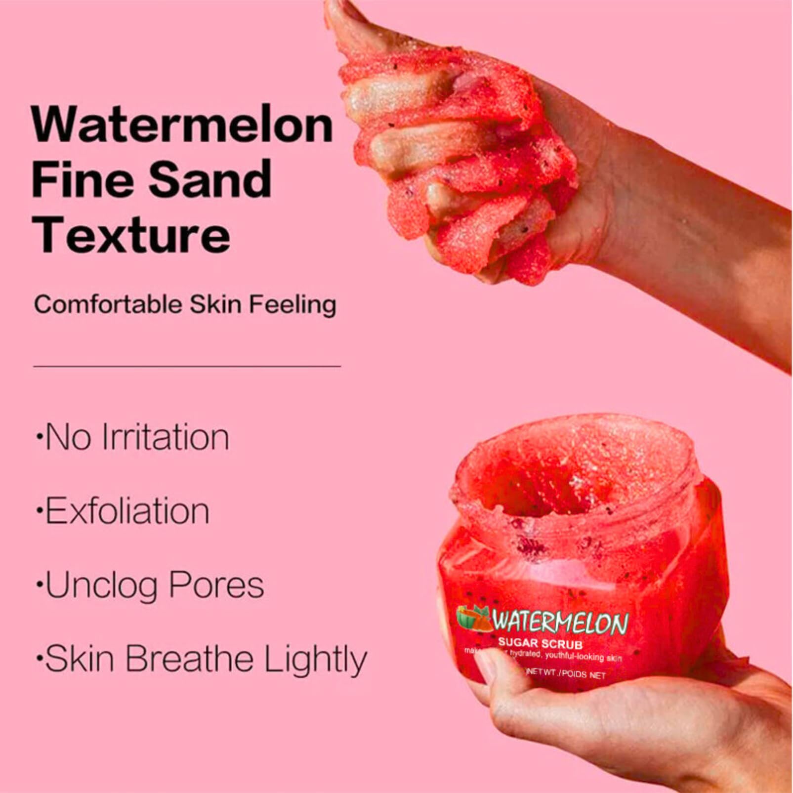 Exfoliating Body Scrub, Sugar Scrub for Women, Spa Quality Exfoliator with Watermelon Extract, Moisturizer - Image 3