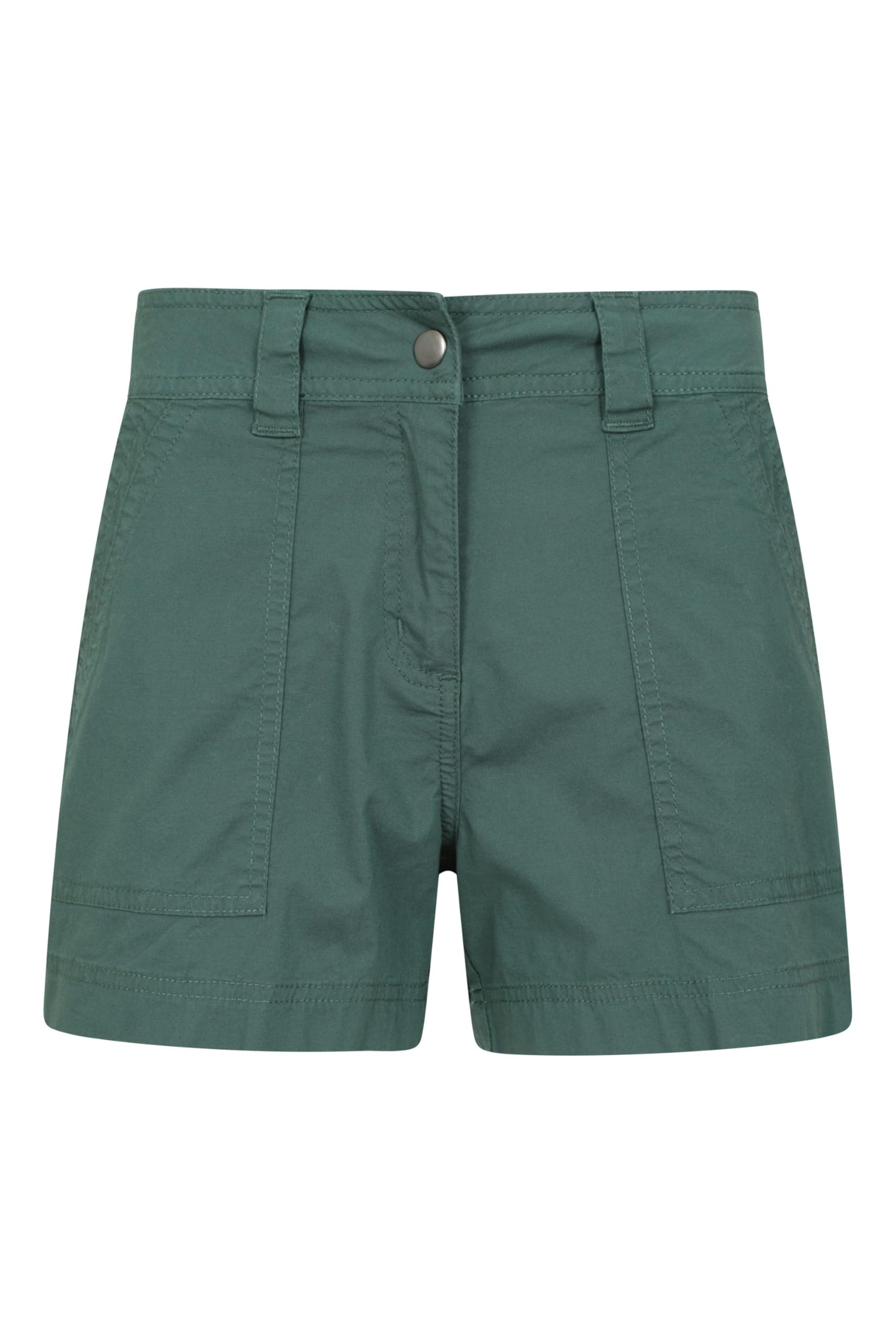 Mountain Warehouse Green (Short) Coast Stretch Womens Shorts - Lightweight Ladies Shorts, Durable Shorts, 4 Way Stretch Short Pants, Easy Care Ladies Trousers - For Travelling Green 20 20 Plus