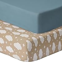 Vista 12 de Sábanas Ajustables para Pack and Play, Paquete de 2 Sábanas Pack n Play para Colchón Graco Pack n Play, Sábanas Unisex de Corralito para Niños