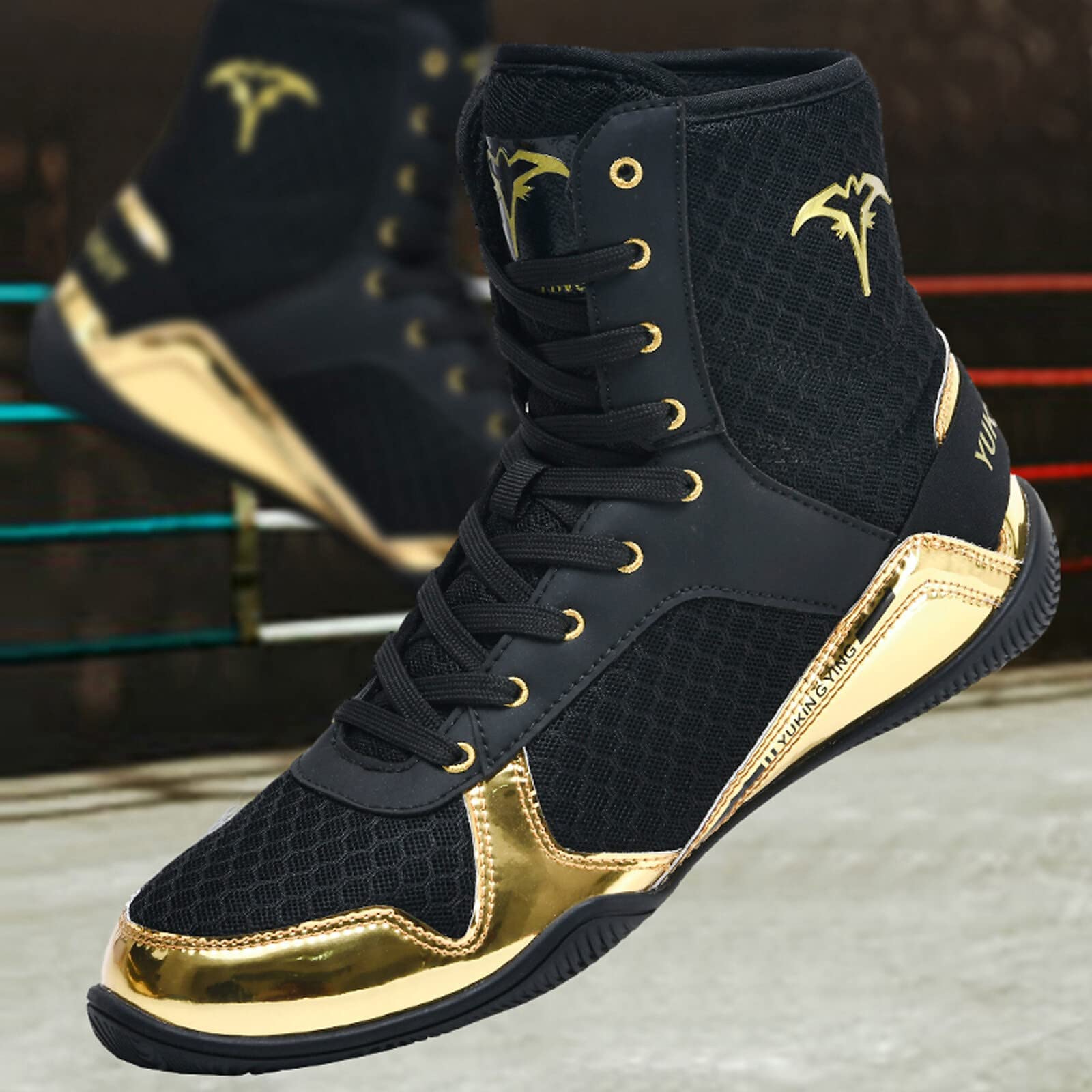 Entrenadores De Boxeo para Hombre, Zapatillas De Culturismo De Peso Ligero, Zapatos De Lucha Antideslizantes, Calzado De Kickboxing De Malla Transpirable