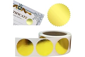 Envelopes & Package Sealing: Gold Certificate Seals Stickers