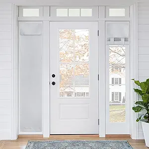 RYB HOME Sightlight Door Window Curtains, Privacy Window Curtains Thermal Insulate Covering for Patio/Glass/Front Door, 12 inch x 69 inches, Greyish White, 1 Panel