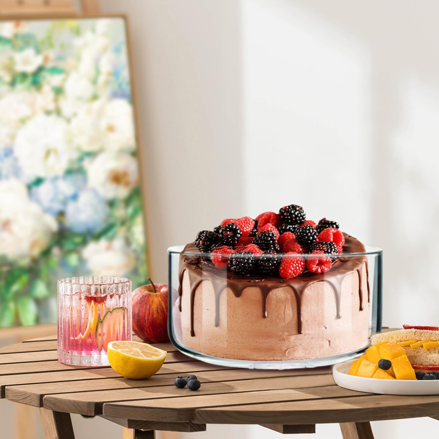 PLATINUX Coupe à Fruits, En Verre, 1,7 L, Grand Bol à Salade De Taille XXL, Pour Les Desserts