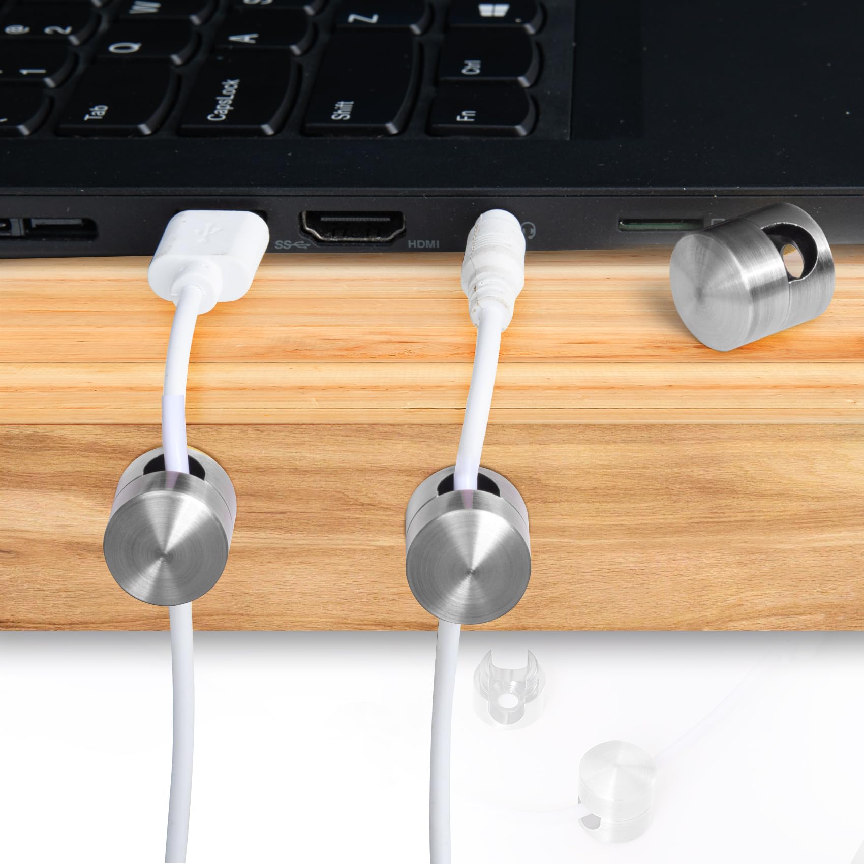 SmallCat 2 Sets Charger Holders for Cords, Silver Adjustable Cable Anchor Holders, Adhesive Metal Cord Clips, Cable Management Wire Organizers for Desk, Office, Nightstand — Amazon image 6