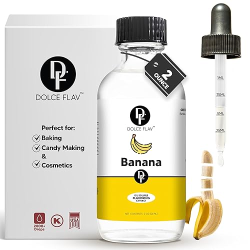 Miniatura 1 de Dolce Flav Extracto de plátano  2 onzas soluble en aceite multiusos saborizante ideal para hacer dulces, hornear, bálsamo labial y helados, regalo
