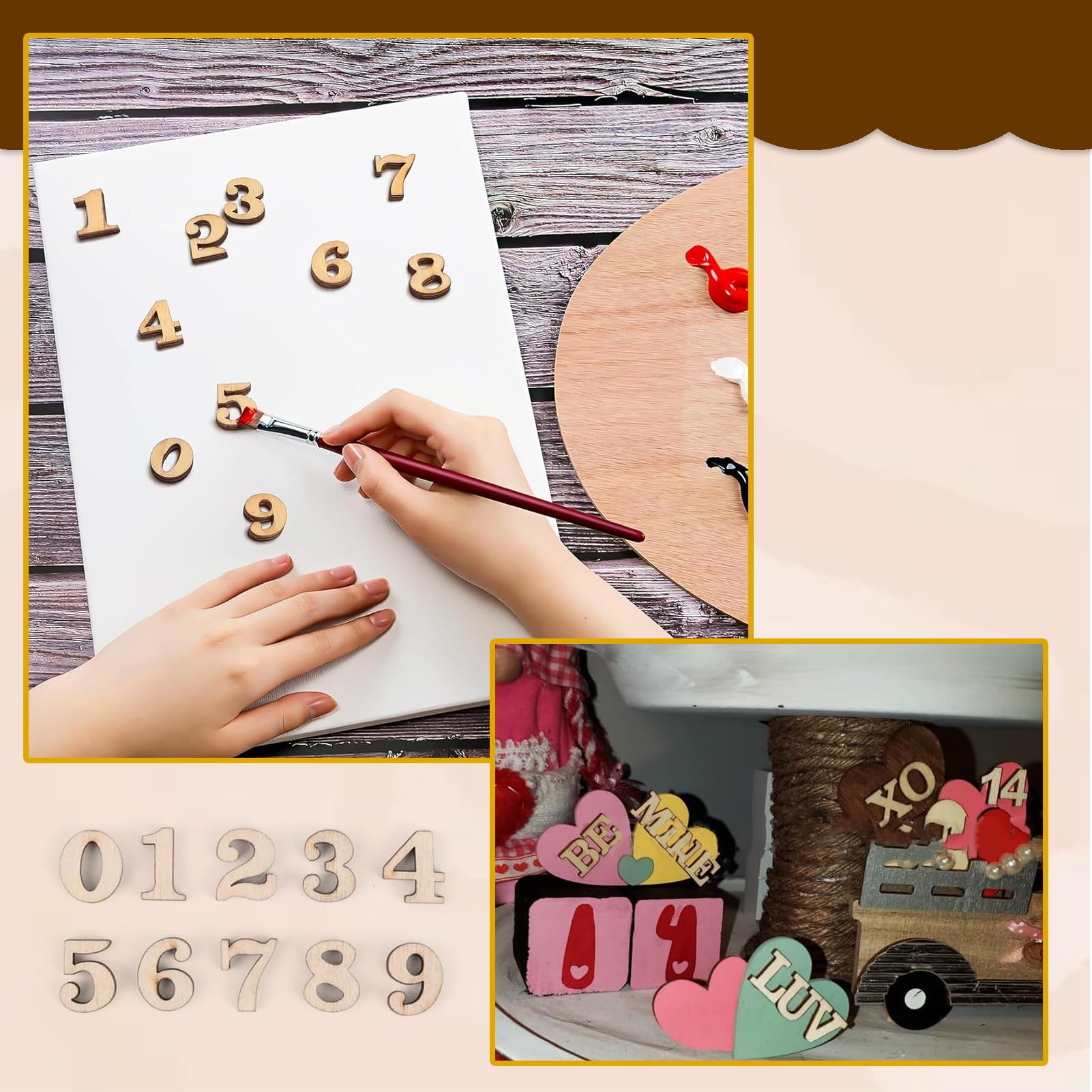 Letras Y Números De Madera Pequeñas - 200 Piezas, 15 Mm De Alto, Para Decoración Navideña, Bodas, Manualidades Y Proyectos DIY